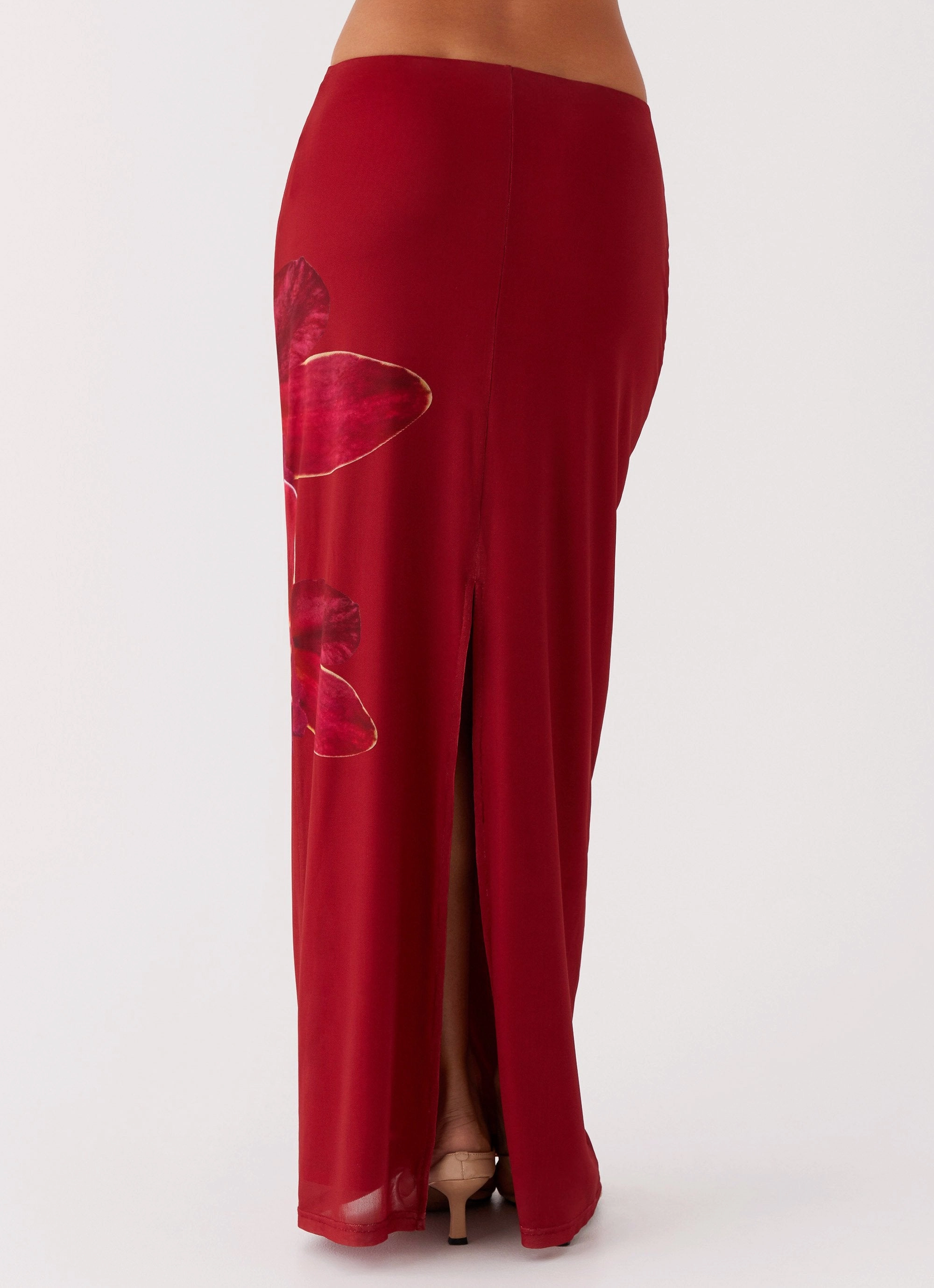 Waiting For Dawn Mesh Maxi Skirt - Rosa Chilly Day Wear Casual Active Wear