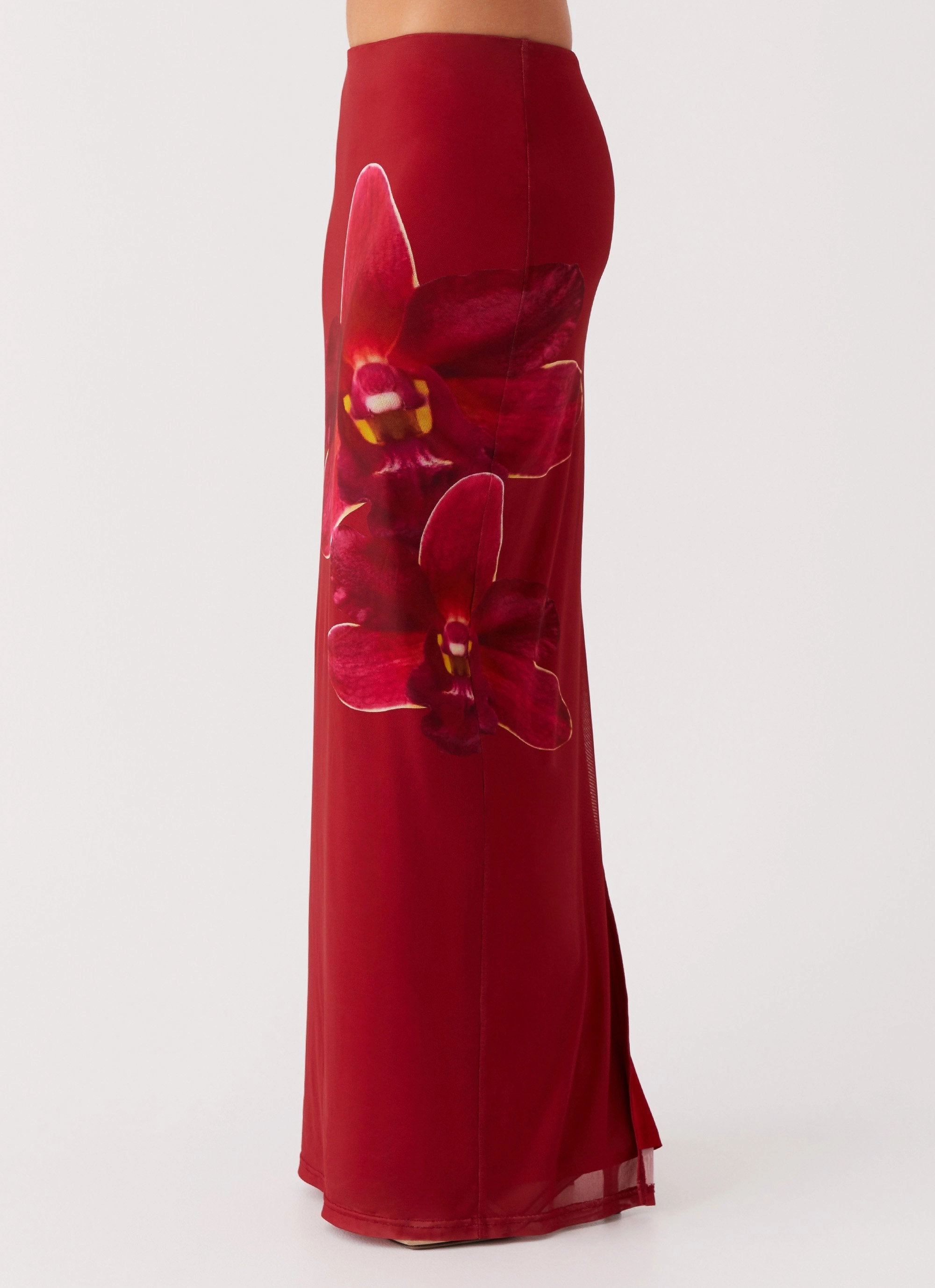 Outdoor Adventure Reinforced Stitching Waiting For Dawn Mesh Maxi Skirt - Rosa
