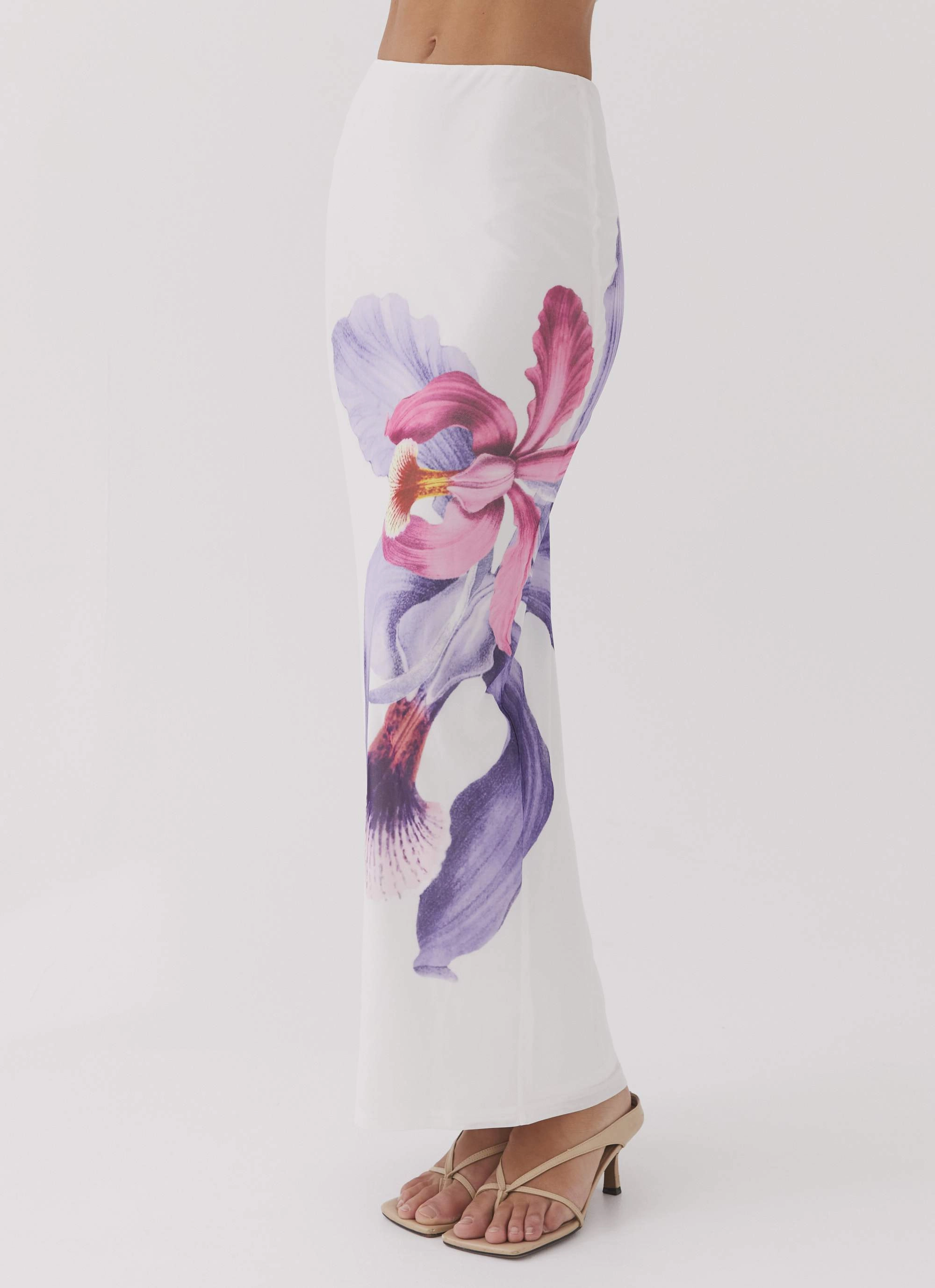 Waiting For Dawn Mesh Maxi Skirt - White Comfort Wear