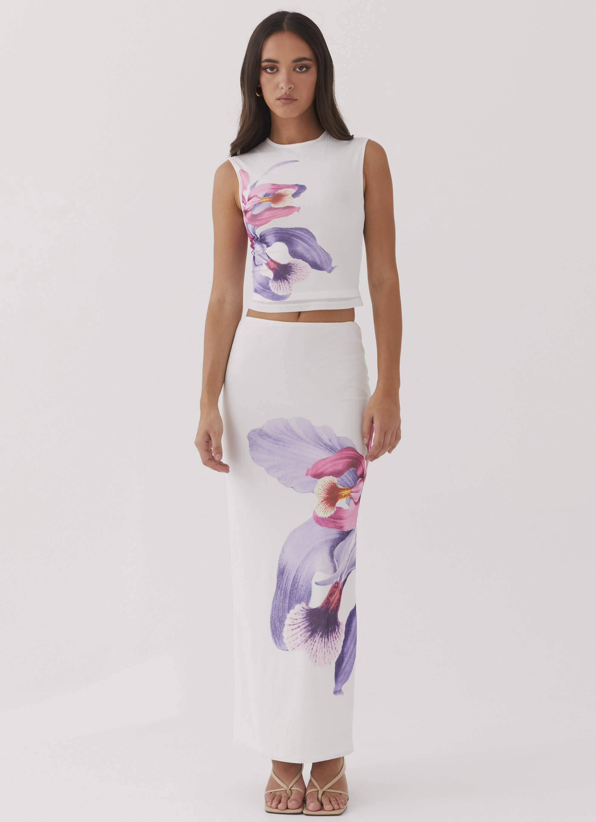 Casual Flex Waiting For Dawn Mesh Maxi Skirt - White