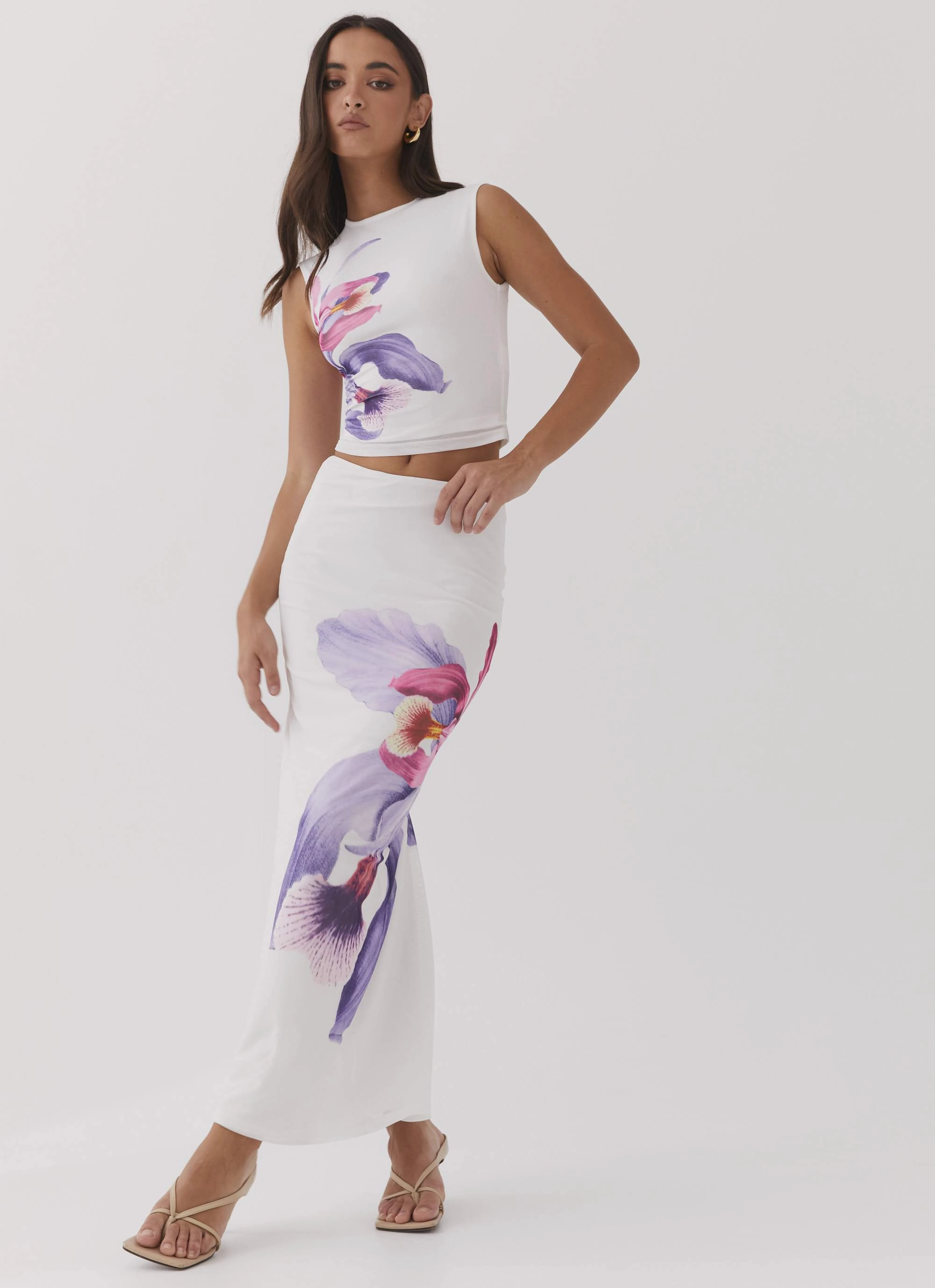 Easy Stretch Waiting For Dawn Mesh Maxi Skirt - White