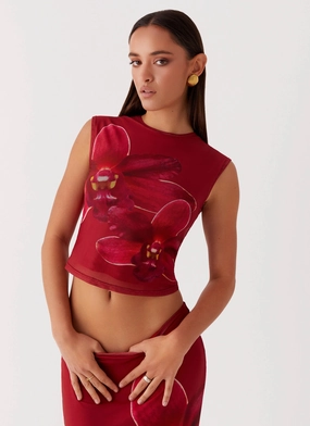 Waiting for Dawn Mesh Top - Rosa Glow In Dark Accents