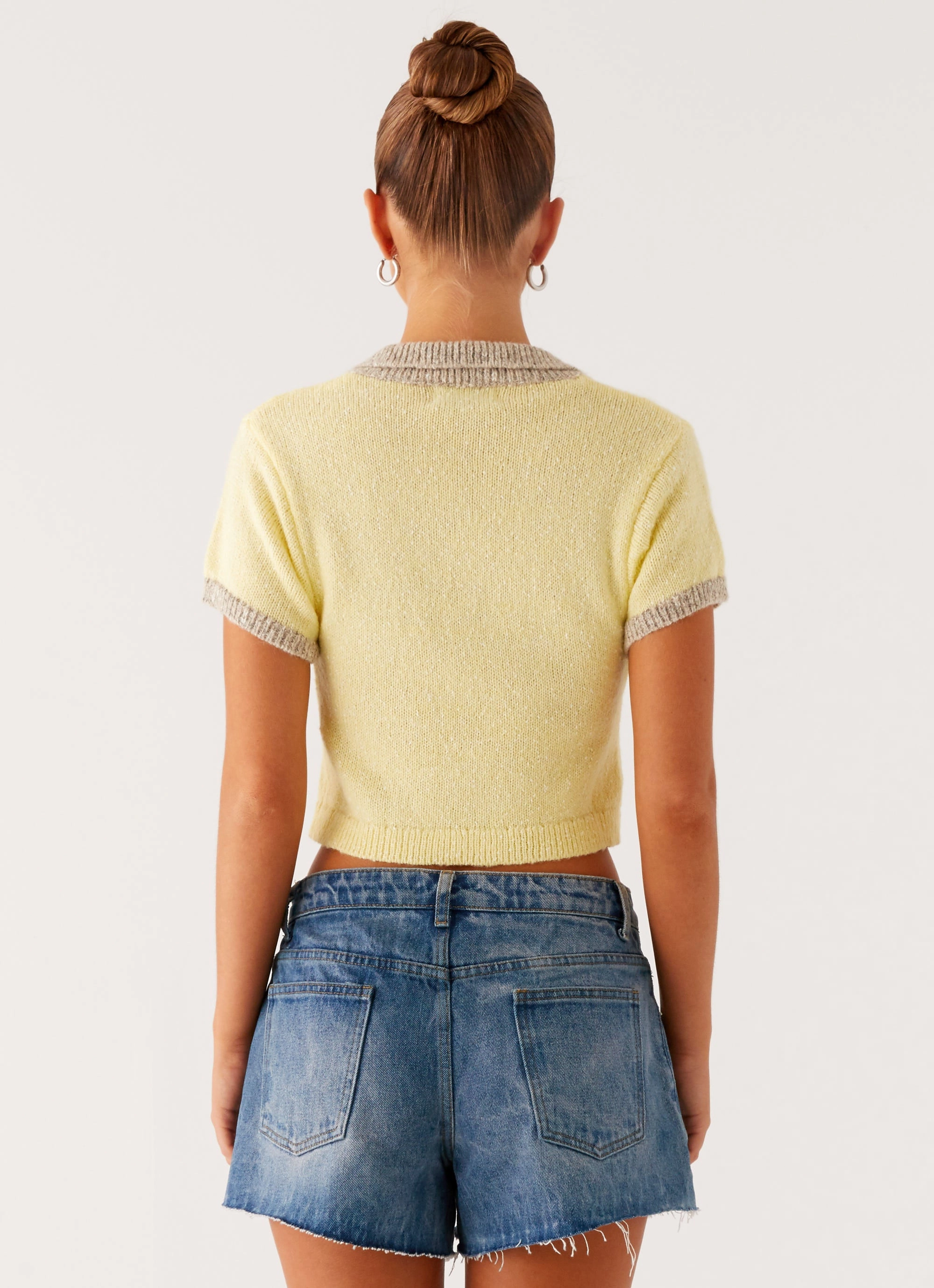 NonPill Surface Treatment Walsh Knit Polo Top - Yellow