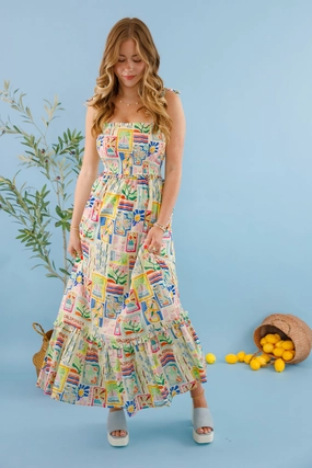 Smart Edge Stain-Guard-Finish Linda Flora Midi Dress