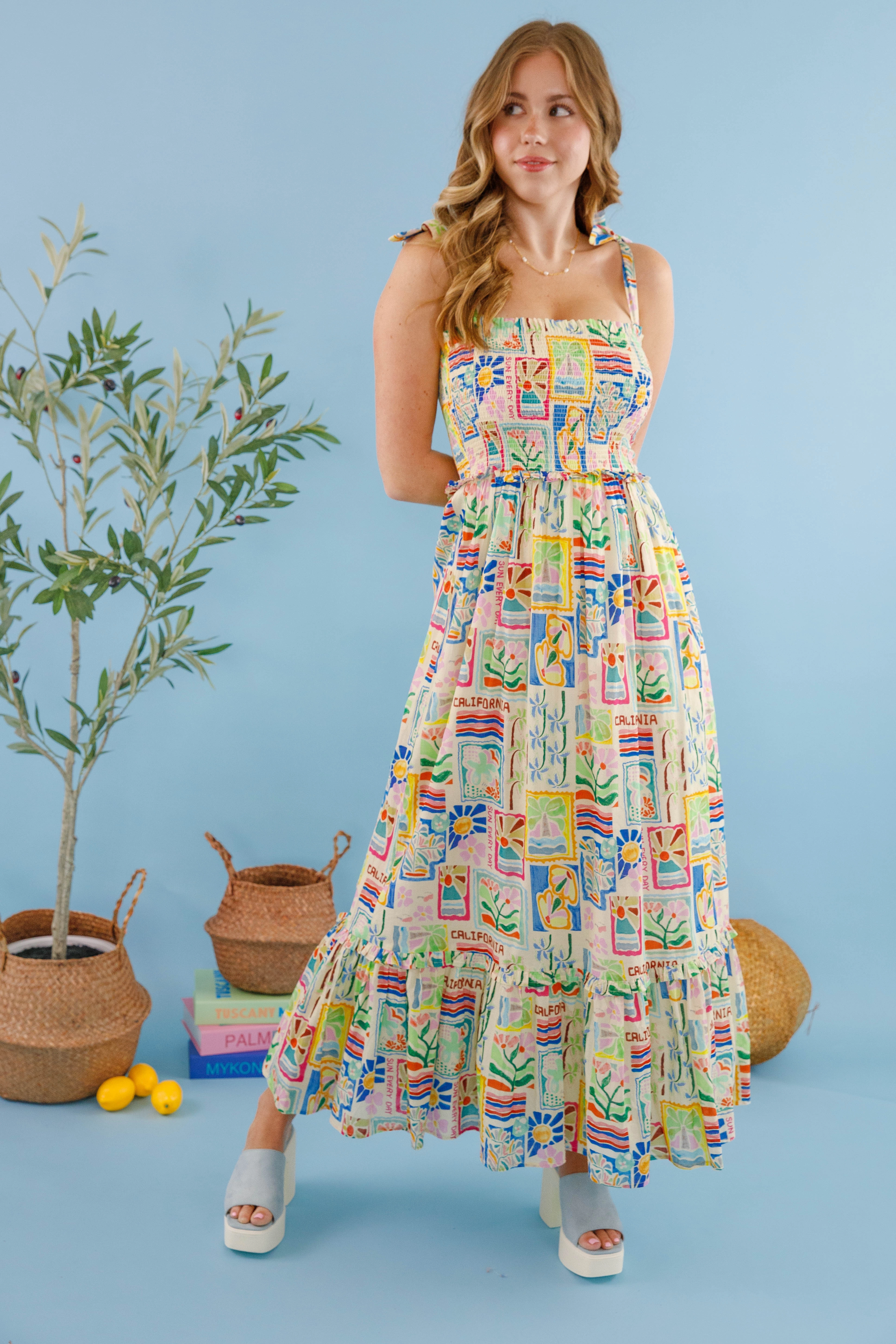 Linda Flora Midi Dress Workwear Comfort Lightweight-Comfort