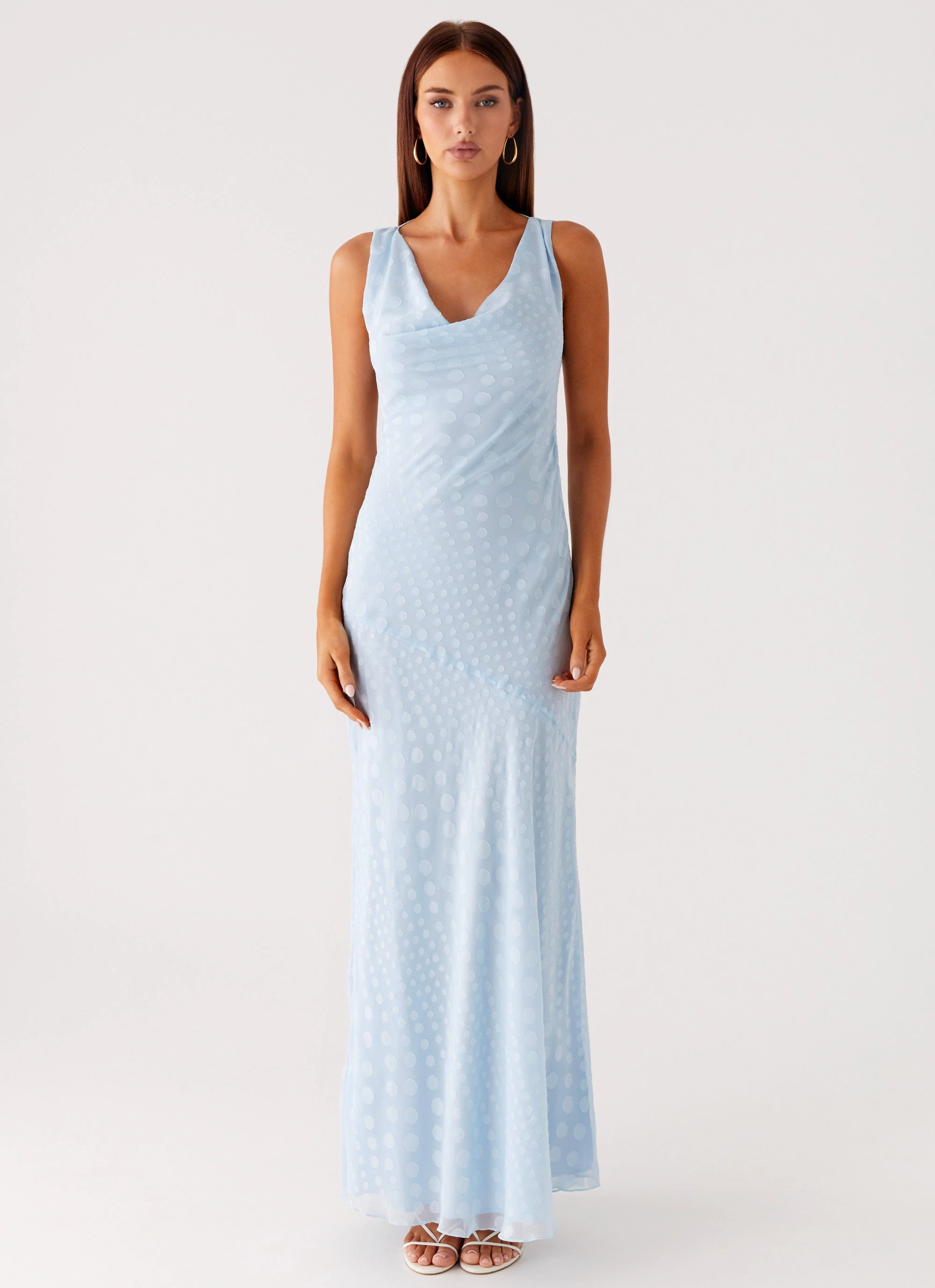 Sundance Chiffon Maxi Dress - Blue Cute Glow Subtle Fit