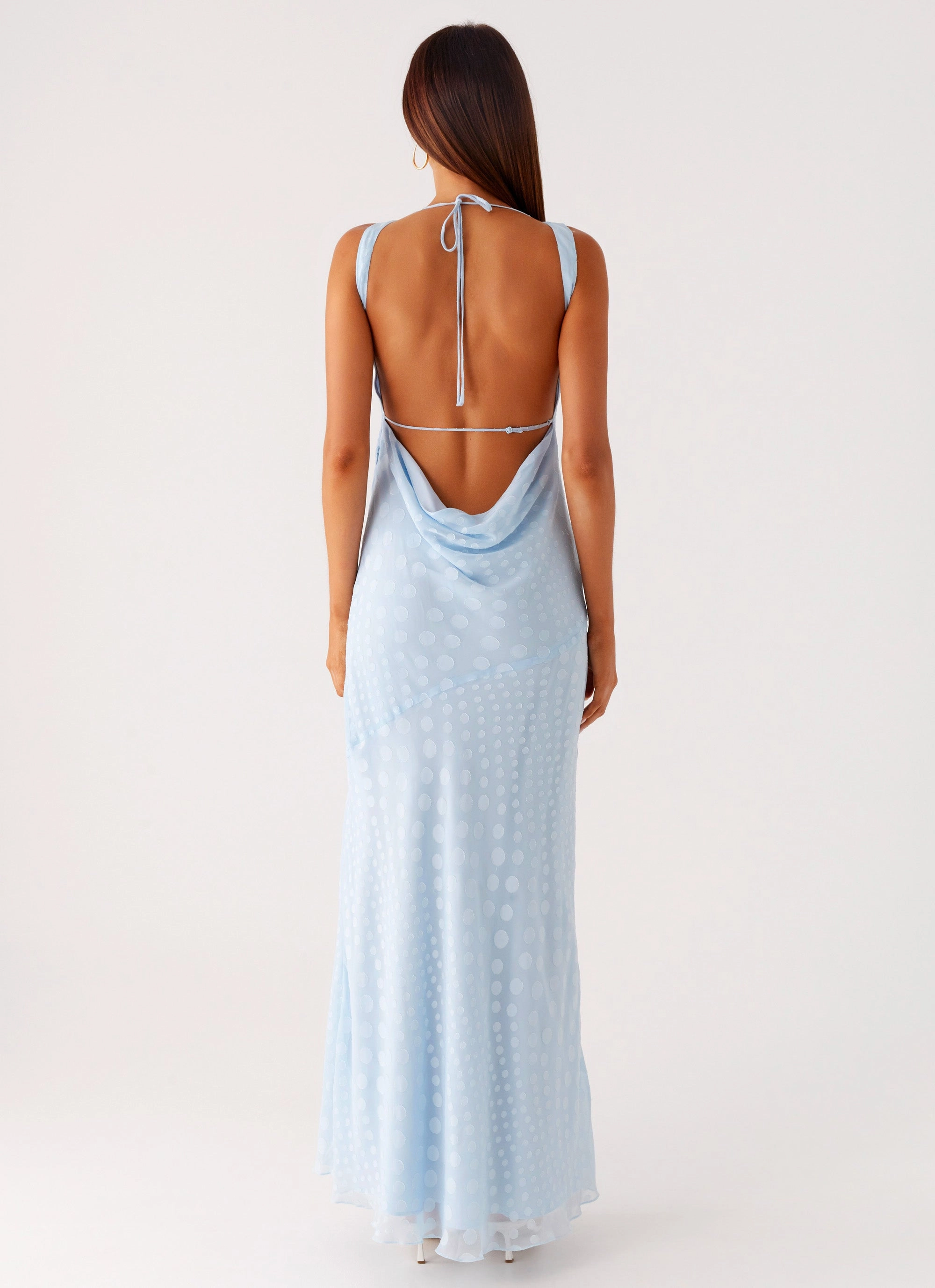boho vibe Guest Glam Sundance Chiffon Maxi Dress - Blue