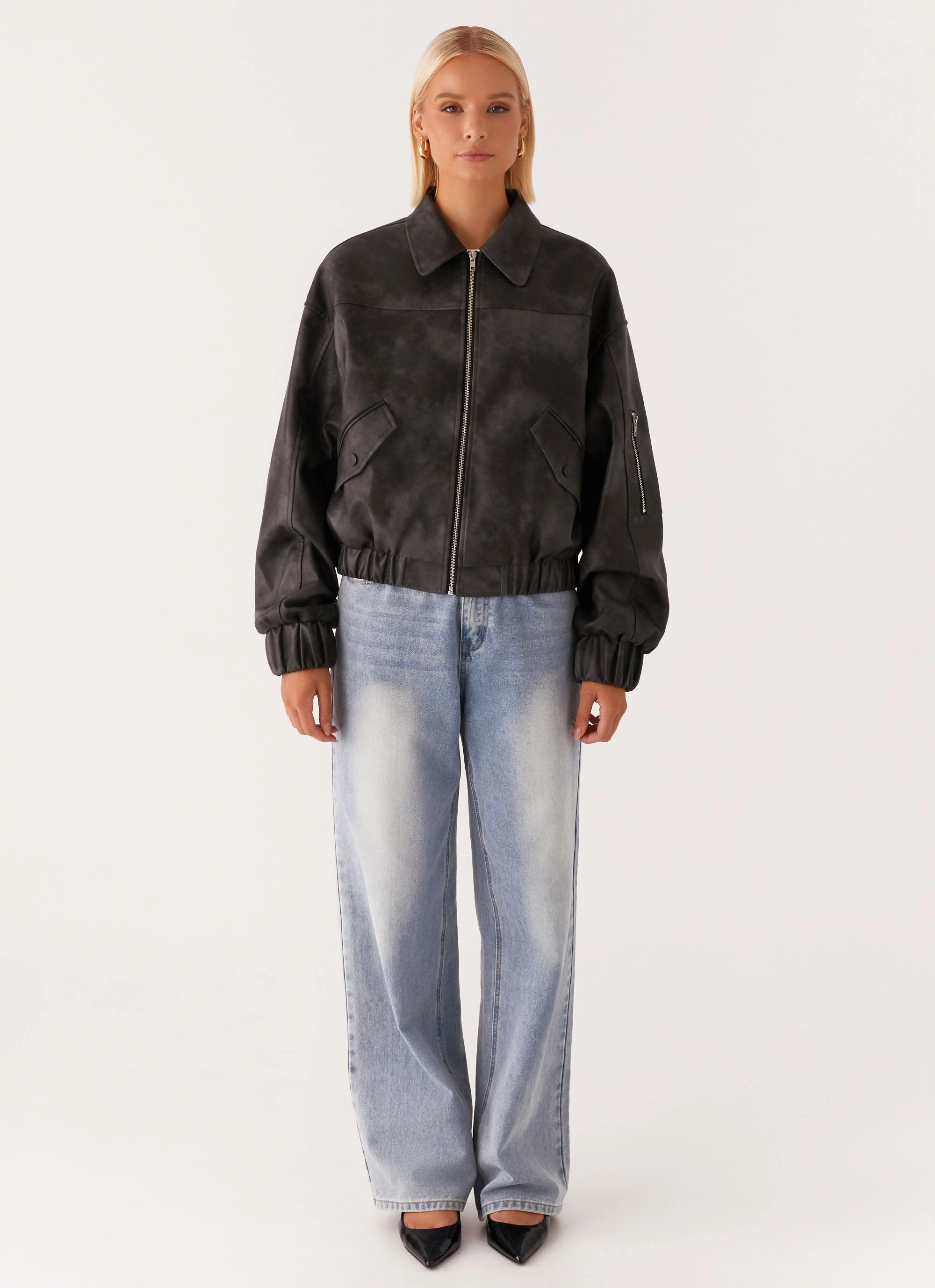 ElasticCuffs Washington Bomber Jacket - Black