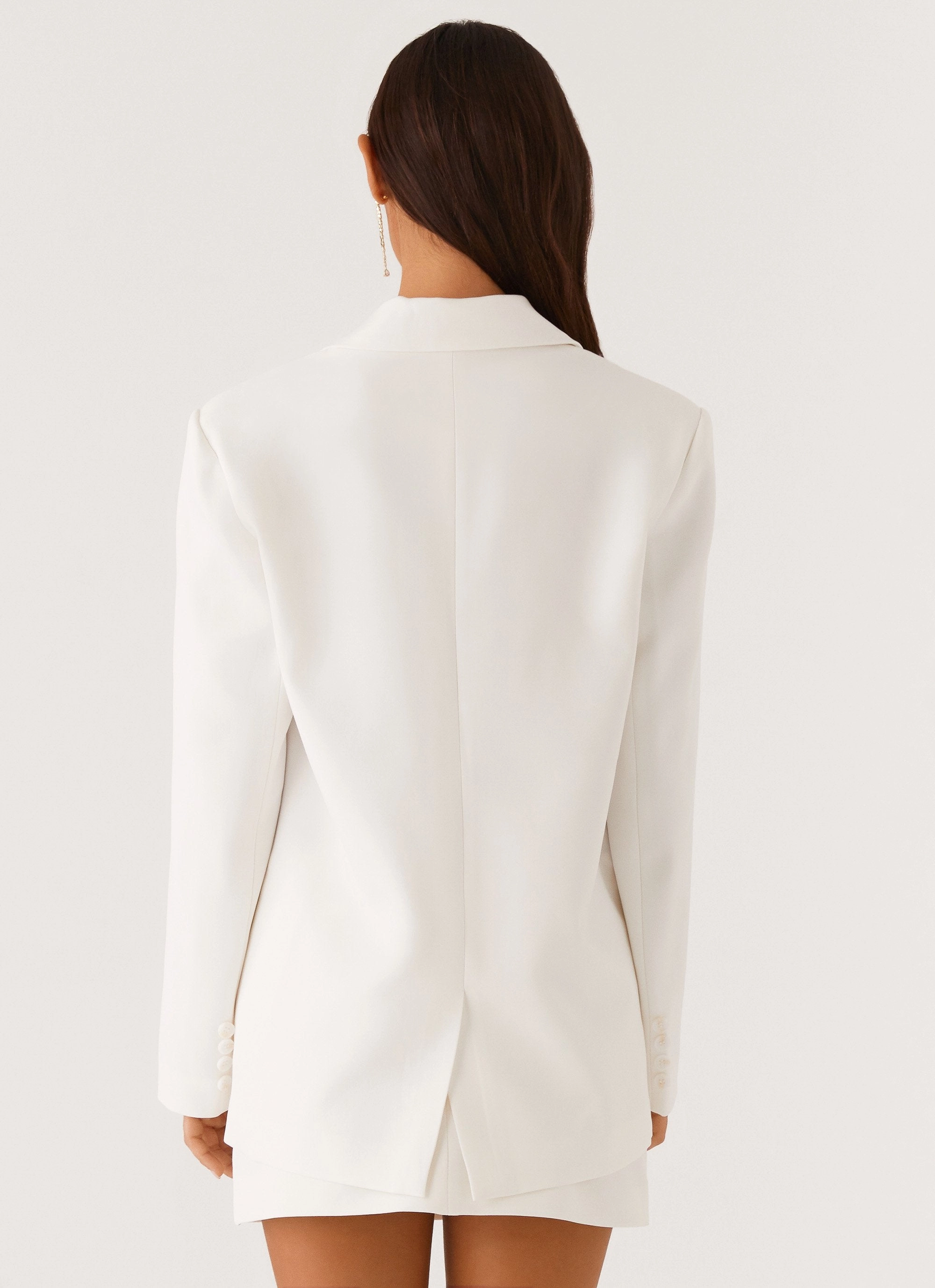 Belted Waist Sleek Utility Concrete Jungle Oversized Blazer - Off White
