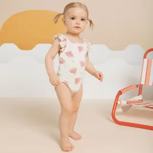 Watermelons on Crème One-Piece Swimsuit | Petit Lem