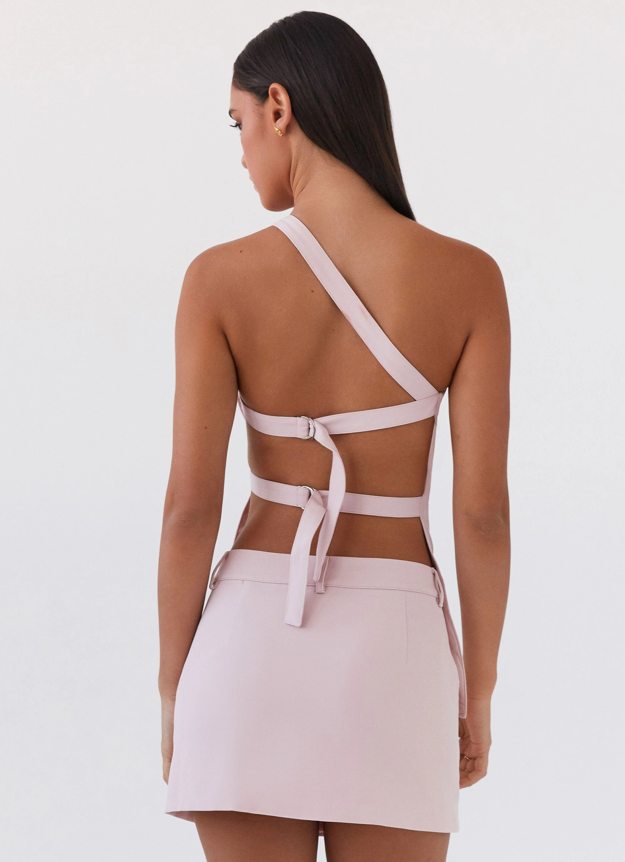 Hypoallergenic Textile Zeina One Shoulder Top - Pink