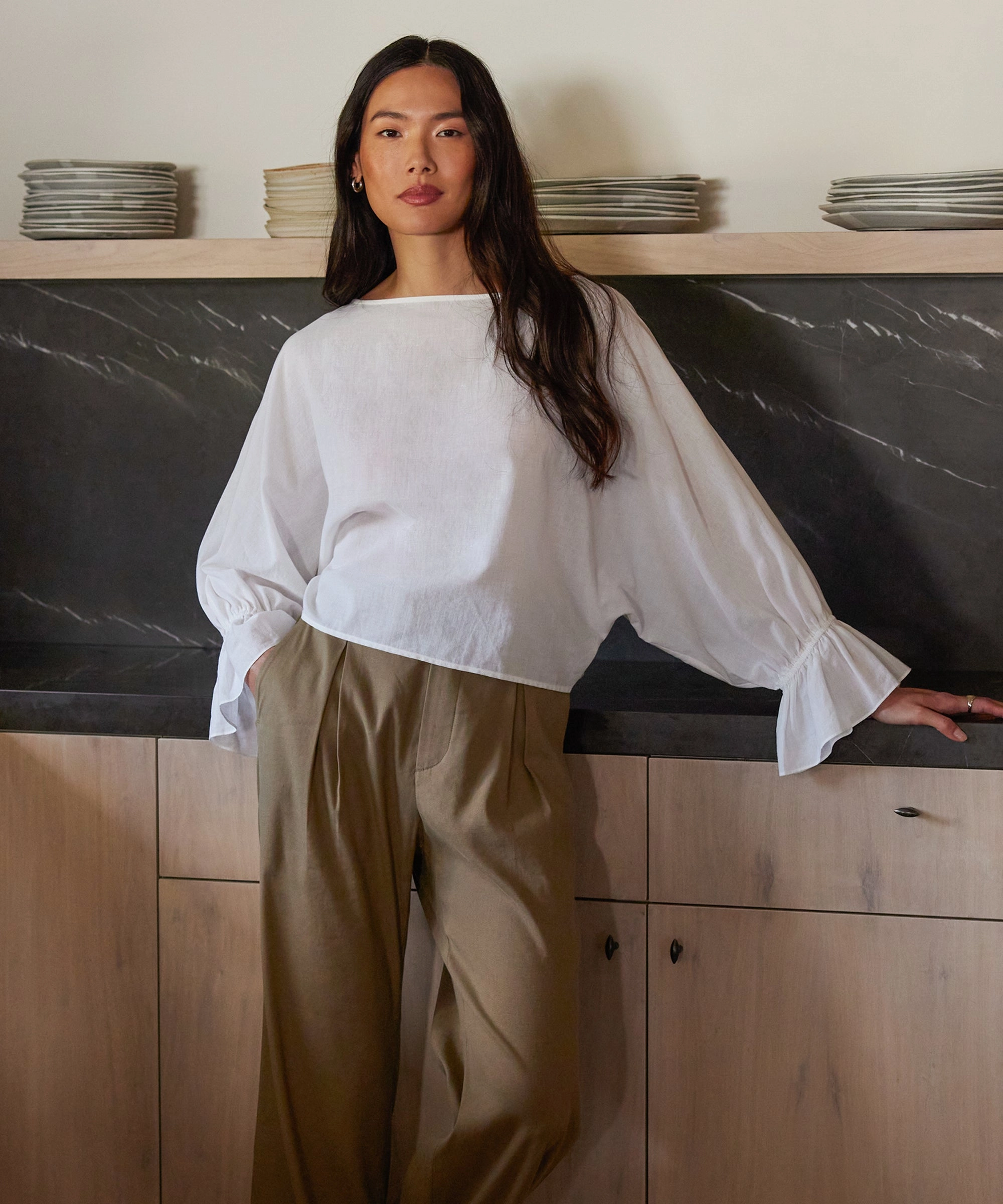 NoSlipGripperBand Cape Blouse