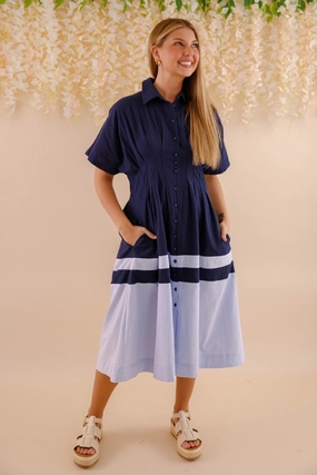 flowy style Waves Of Bliss Midi Dress