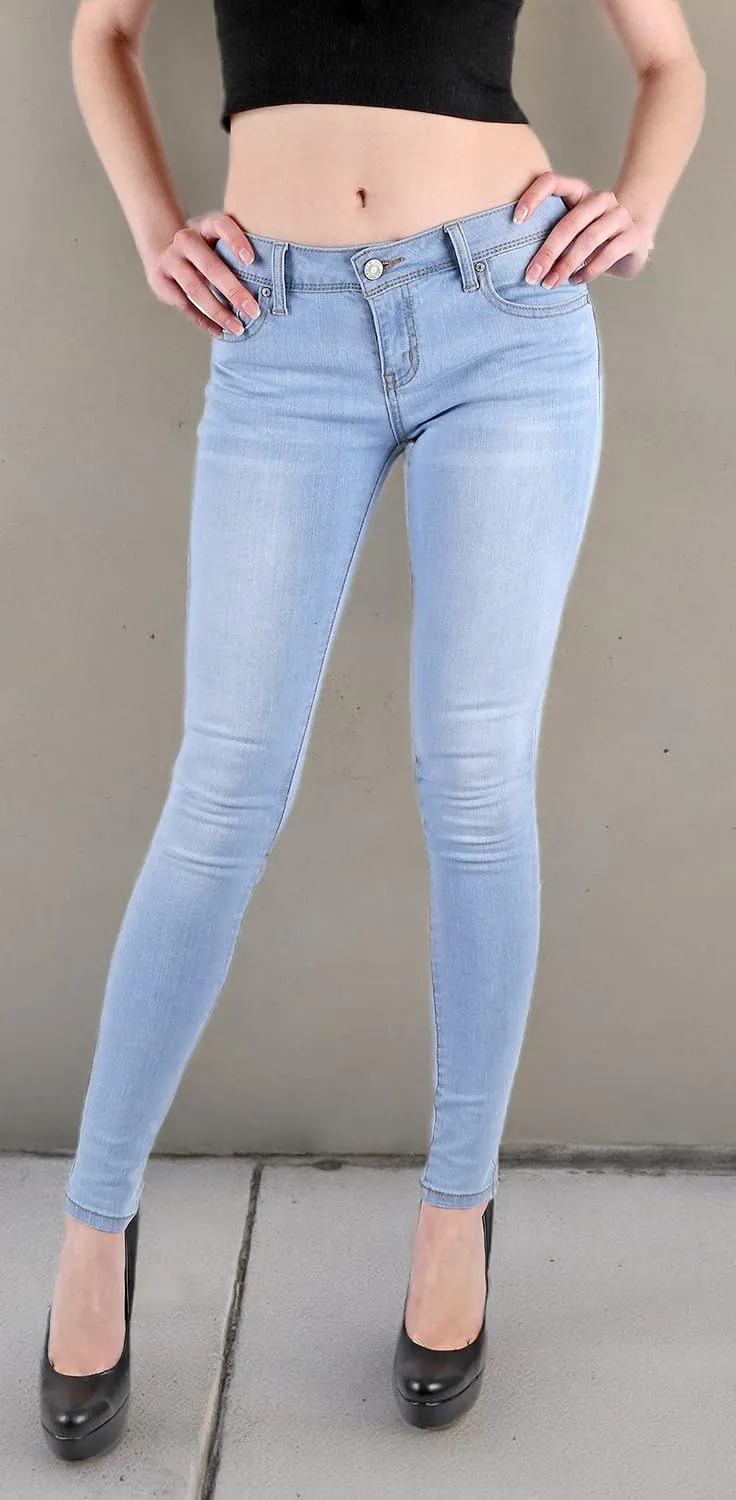 Wax Women's Juniors Basic Stretchy Fit Skinny Jeans