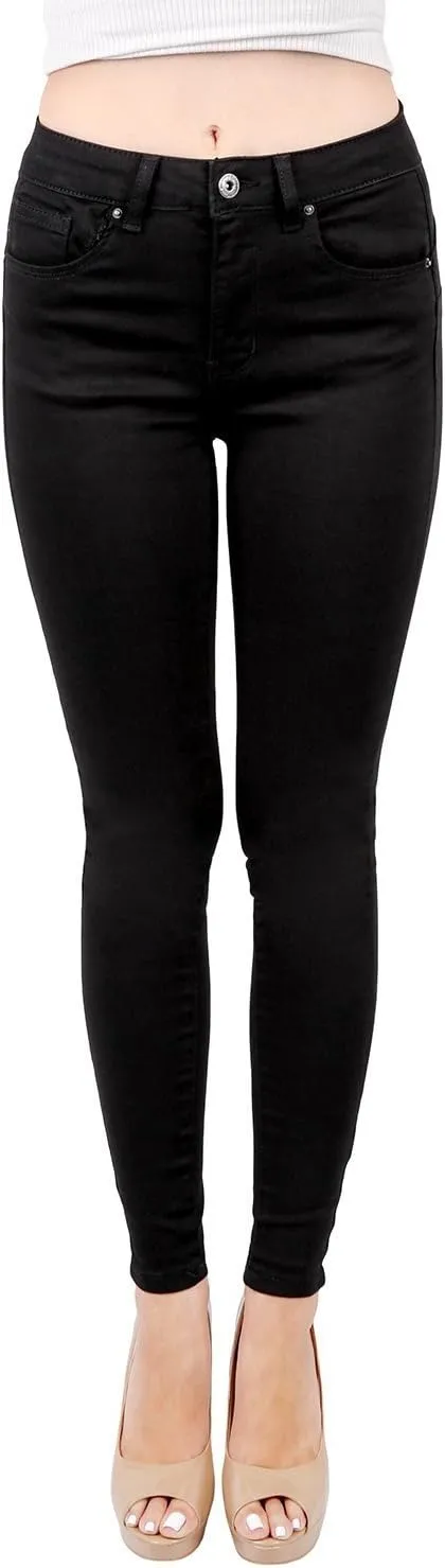 Wax Women's Juniors Basic Stretchy Fit Skinny Jeans