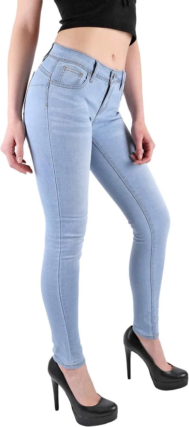 Wax Women's Juniors Basic Stretchy Fit Skinny Jeans