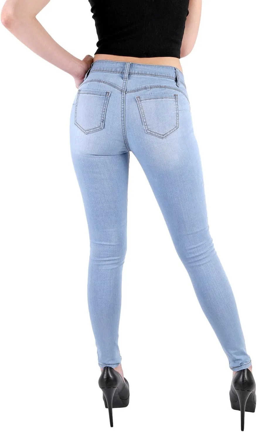 Wax Women's Juniors Basic Stretchy Fit Skinny Jeans