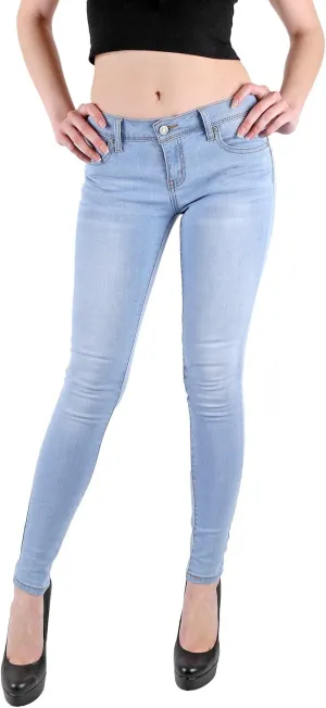 Wax Women's Juniors Basic Stretchy Fit Skinny Jeans