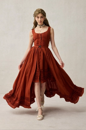 Wearable Poetry 17 | Ruffled linen dress & skirt ??2 pieces) Layer Ready wrinkle free