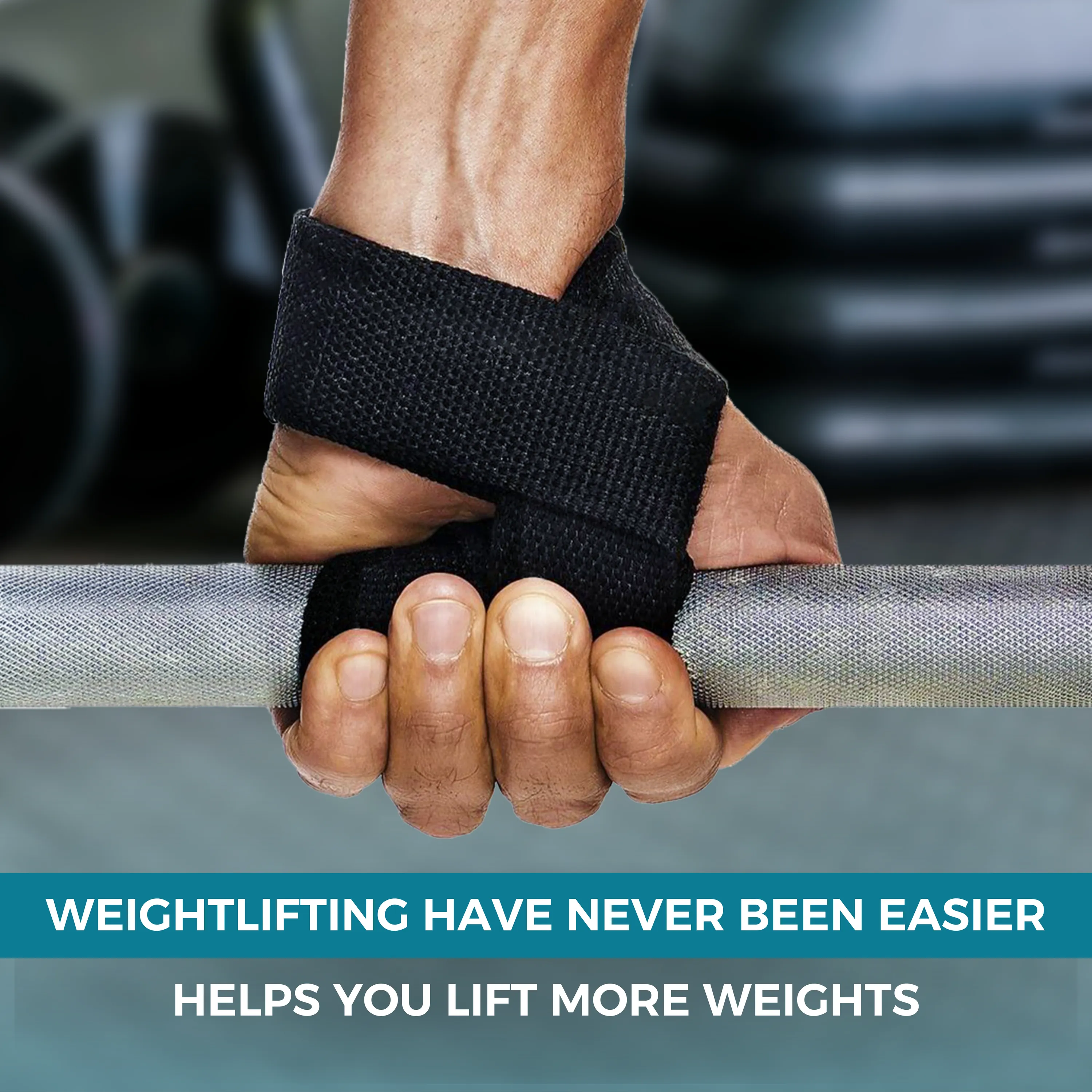 Weight Lifting Straps, Powerlifting Deadlifting, Anti Slip 60CM Hand Bar Grip, 5MM Neoprene Wrist Support, for Heavy Duty Bodybuilding