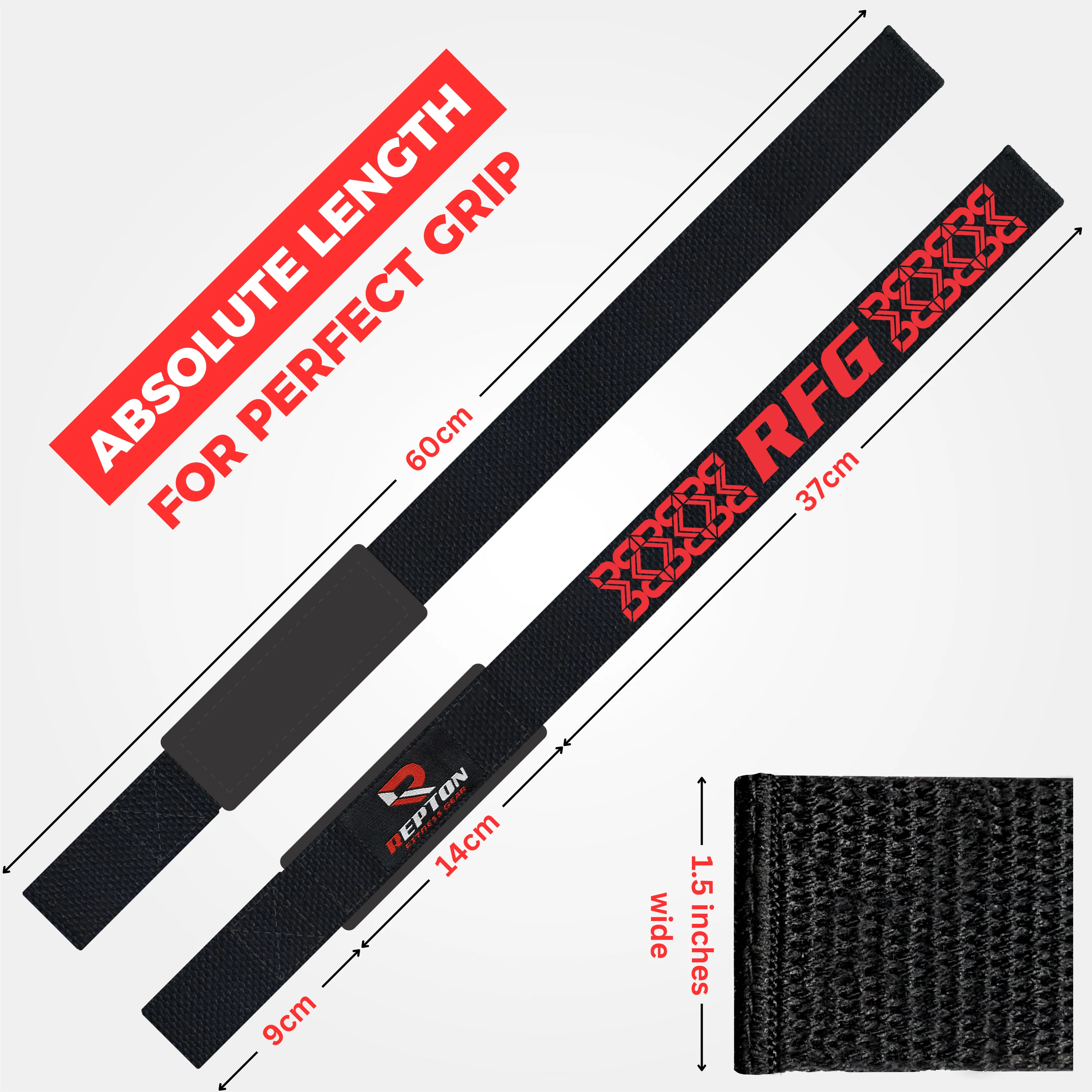 Weight Lifting Straps, Powerlifting Deadlifting, Anti Slip 60CM Hand Bar Grip, 5MM Neoprene Wrist Support, for Heavy Duty Bodybuilding