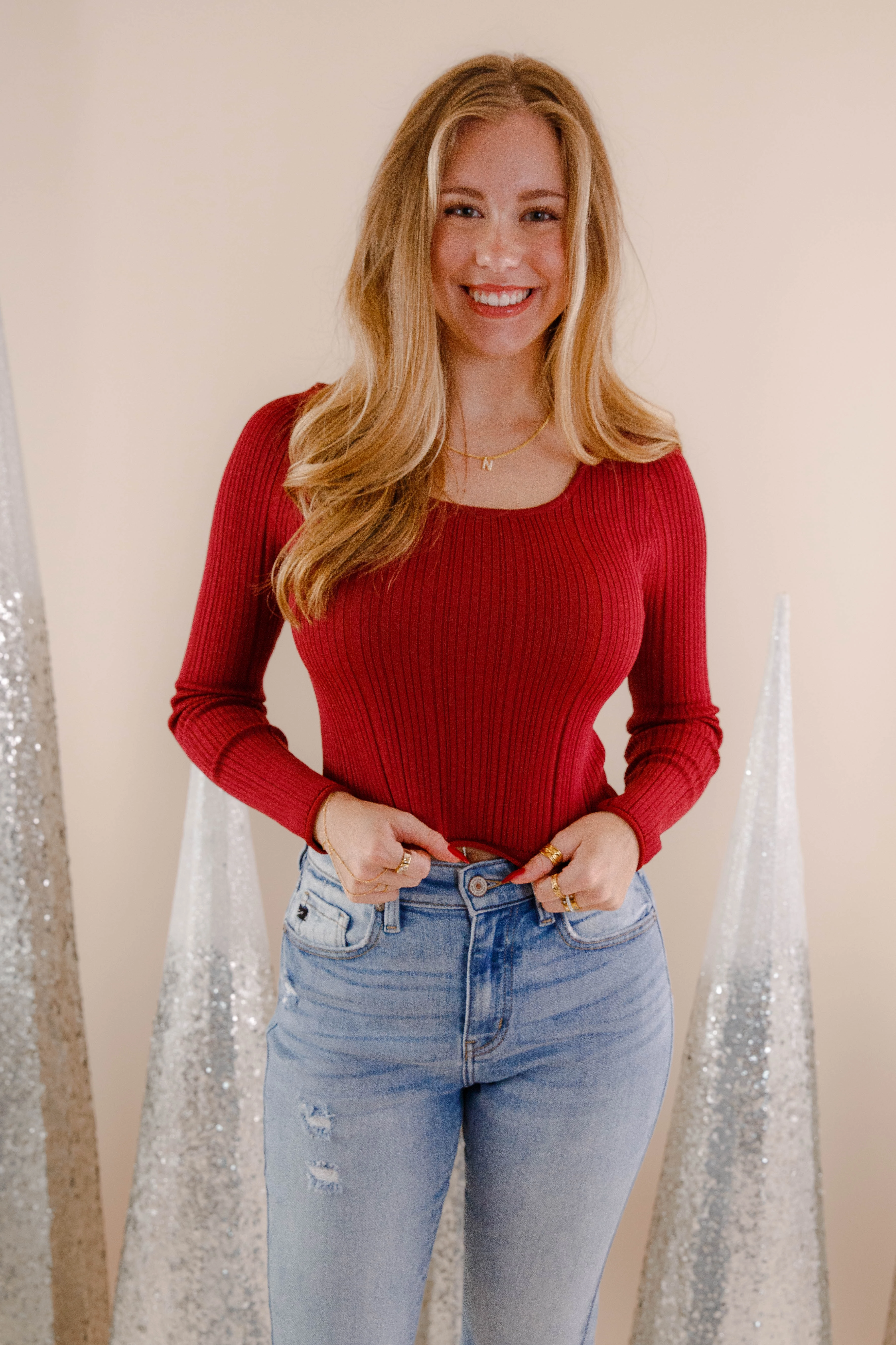 Sweet Sentiments Ribbed Top-Burgundy Hypoallergenic Inner Layer