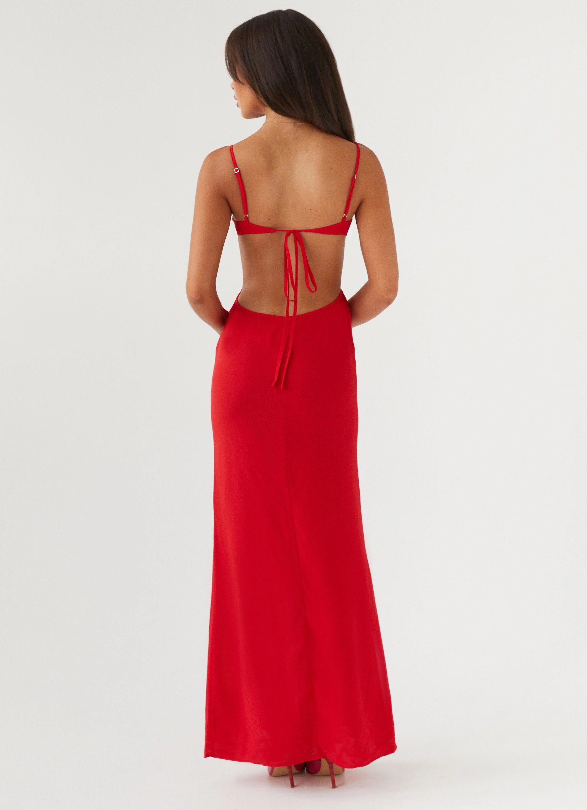 Klara Cut Out Maxi Dress - Red Tailored Layers