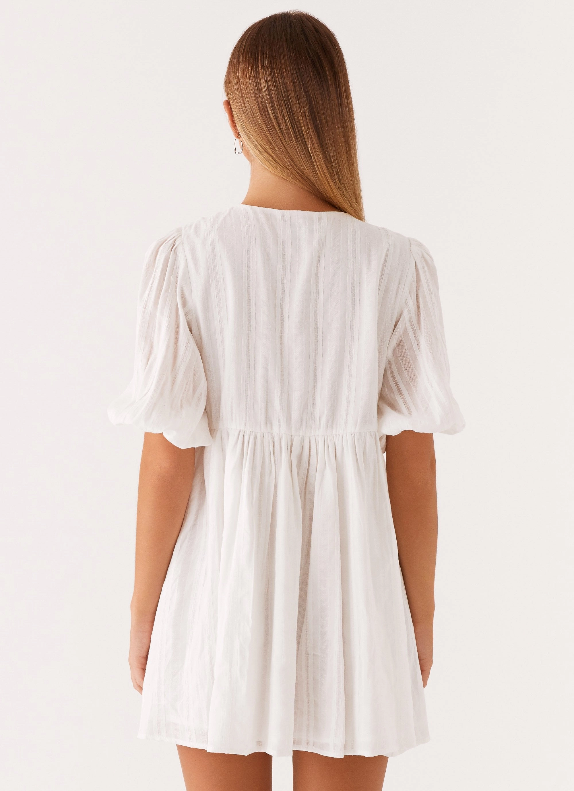 Whimsical Mood Chill Vibes Western Wind Tie Mini Dress - White
