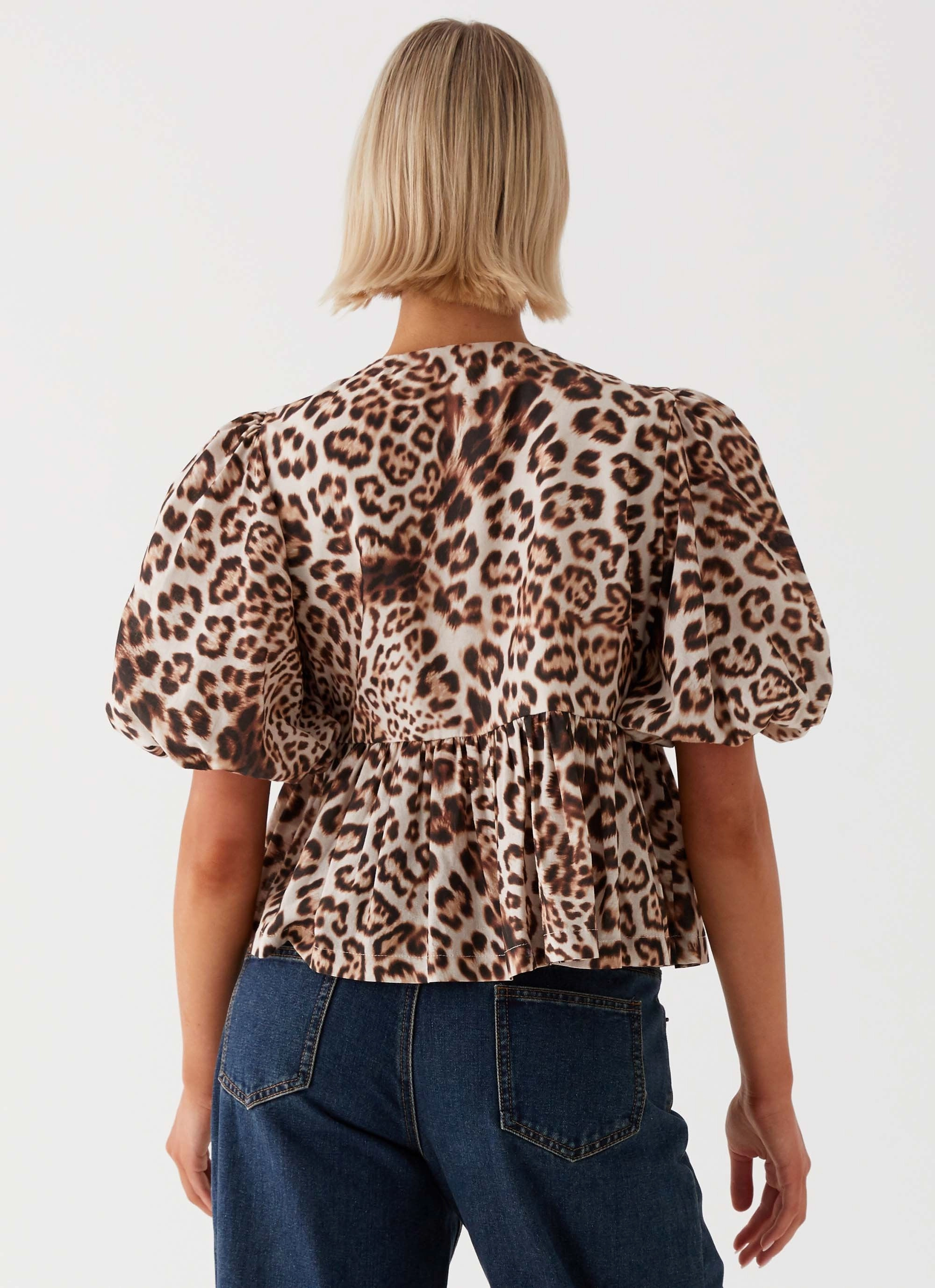 Western Wind Tie Top - Leopard ReinforcedHems Durable Stitching