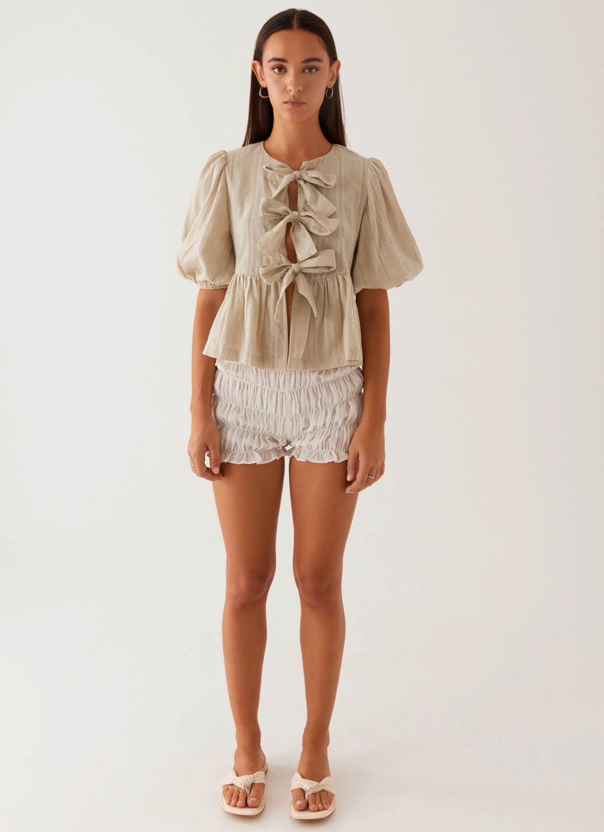 FadeResistant Treatment EasyCareFabric Western Wind Tie Top - Sage