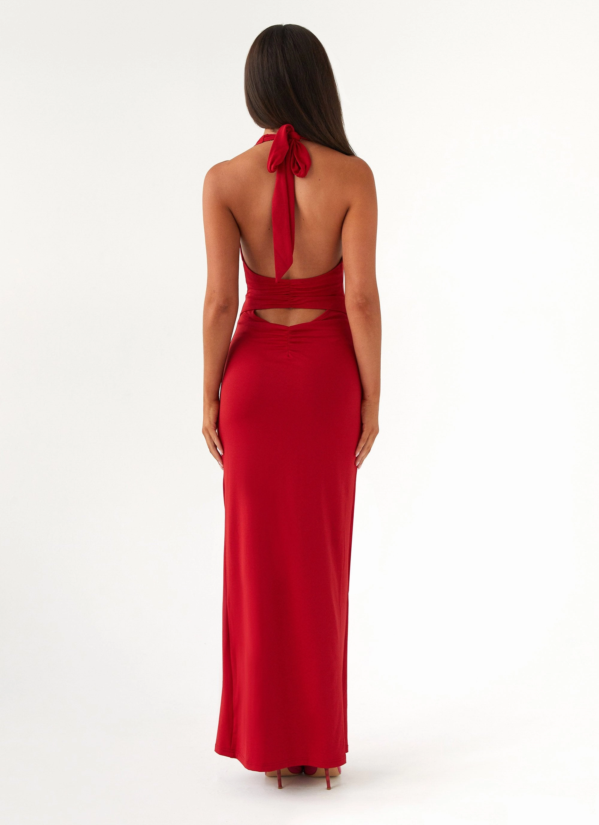 Gentle Fit Whisked Away Halterneck Maxi Dress - Red