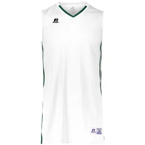 White-Dark Green Legacy Basketball Jersey