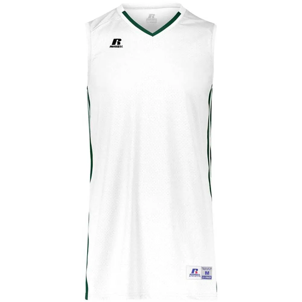 White-Dark Green Legacy Basketball Jersey