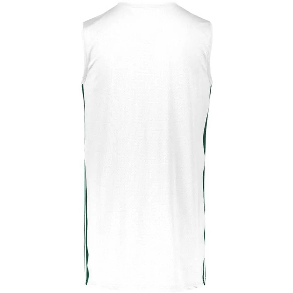 White-Dark Green Legacy Basketball Jersey