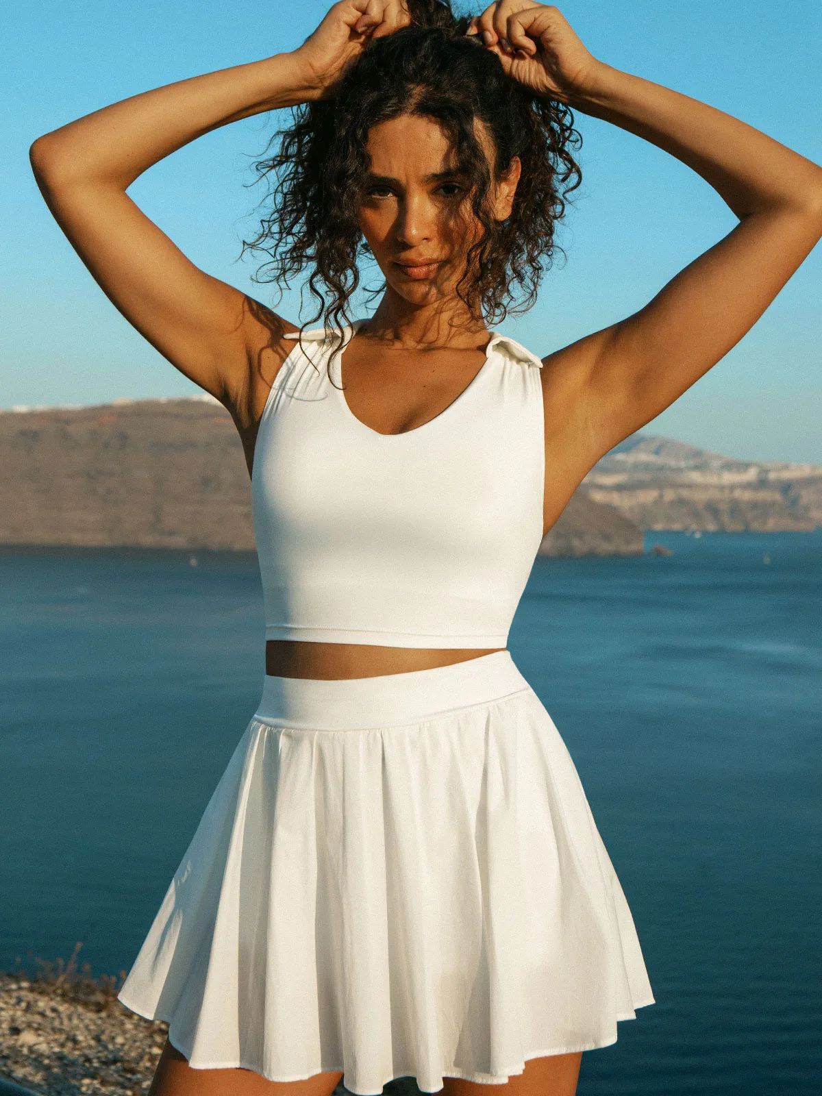 White Sleeveless Sports Tank Top