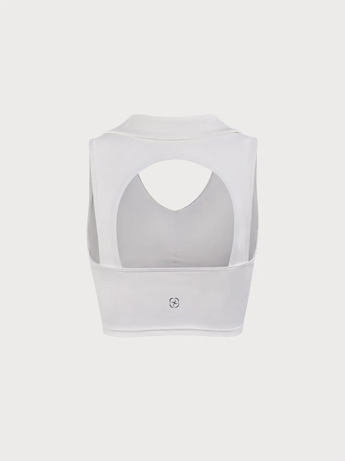 White Sleeveless Sports Tank Top