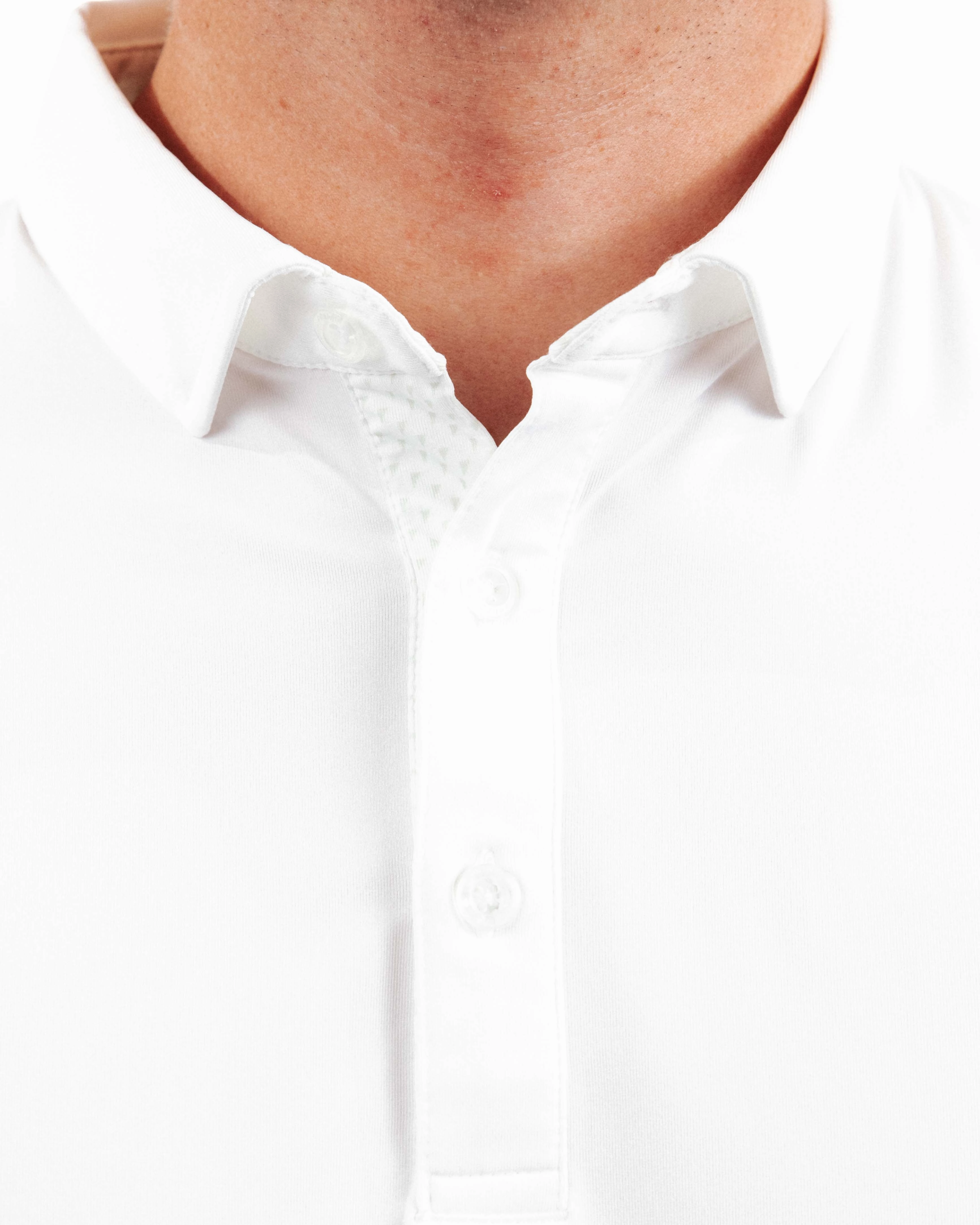 White Classic Polo FlexibleElasticatedEdging