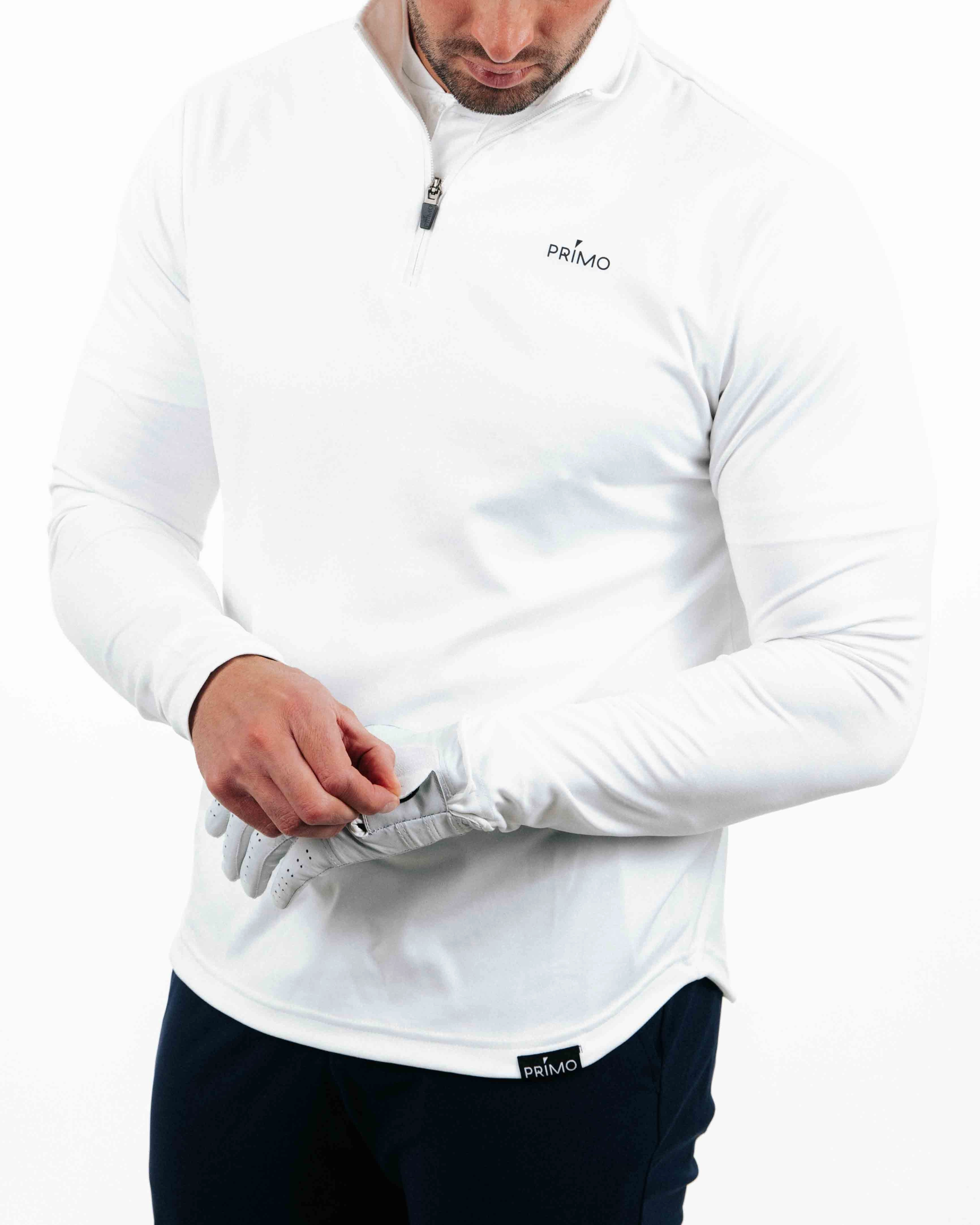 White Classic Quarter Zip EcoFriendly Dye HygienicCoating