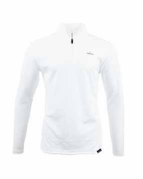 White Classic Quarter Zip FoldableFeature Soft Touch Texture