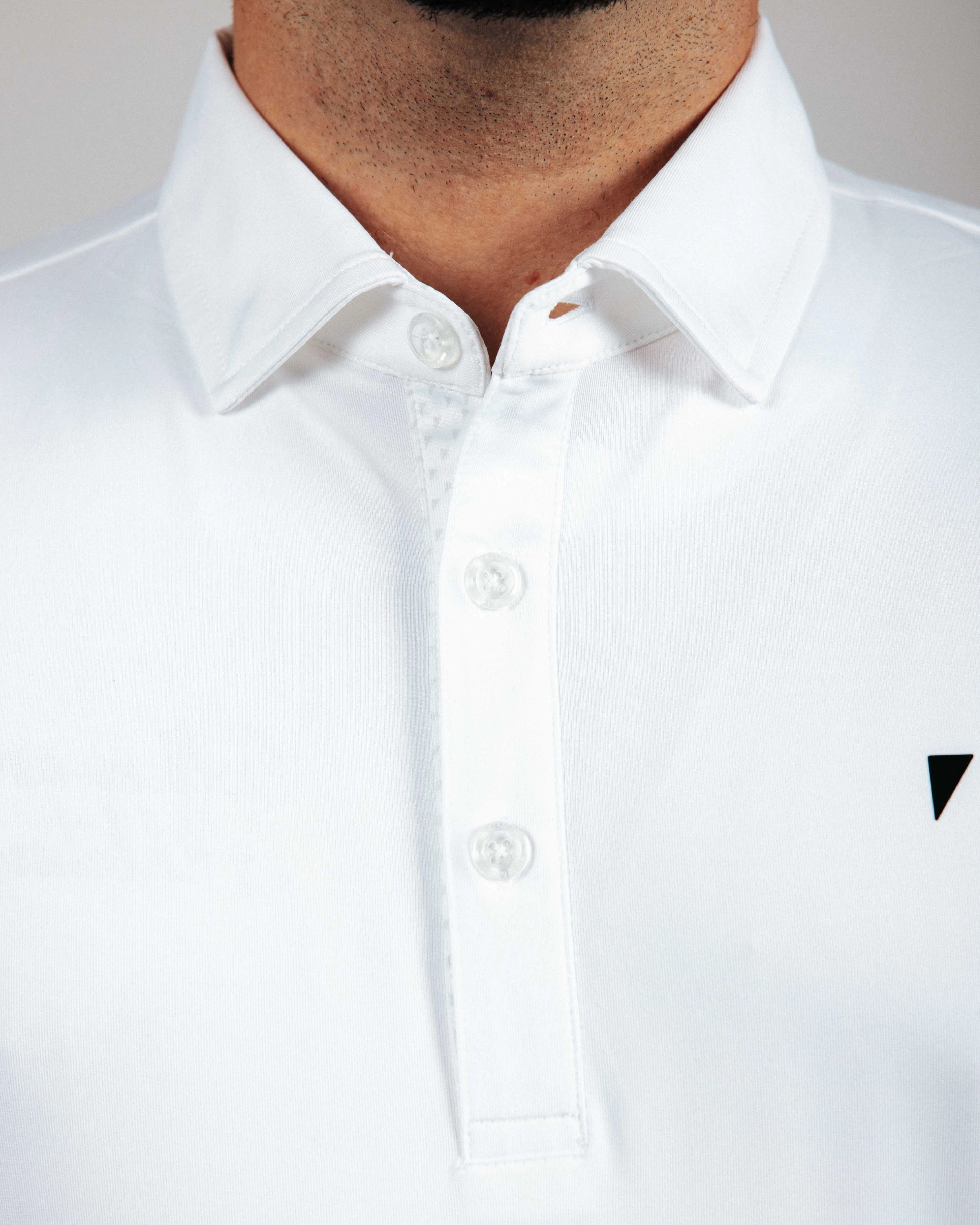 White Long Sleeve Classic Polo Odor Neutralizing Technology