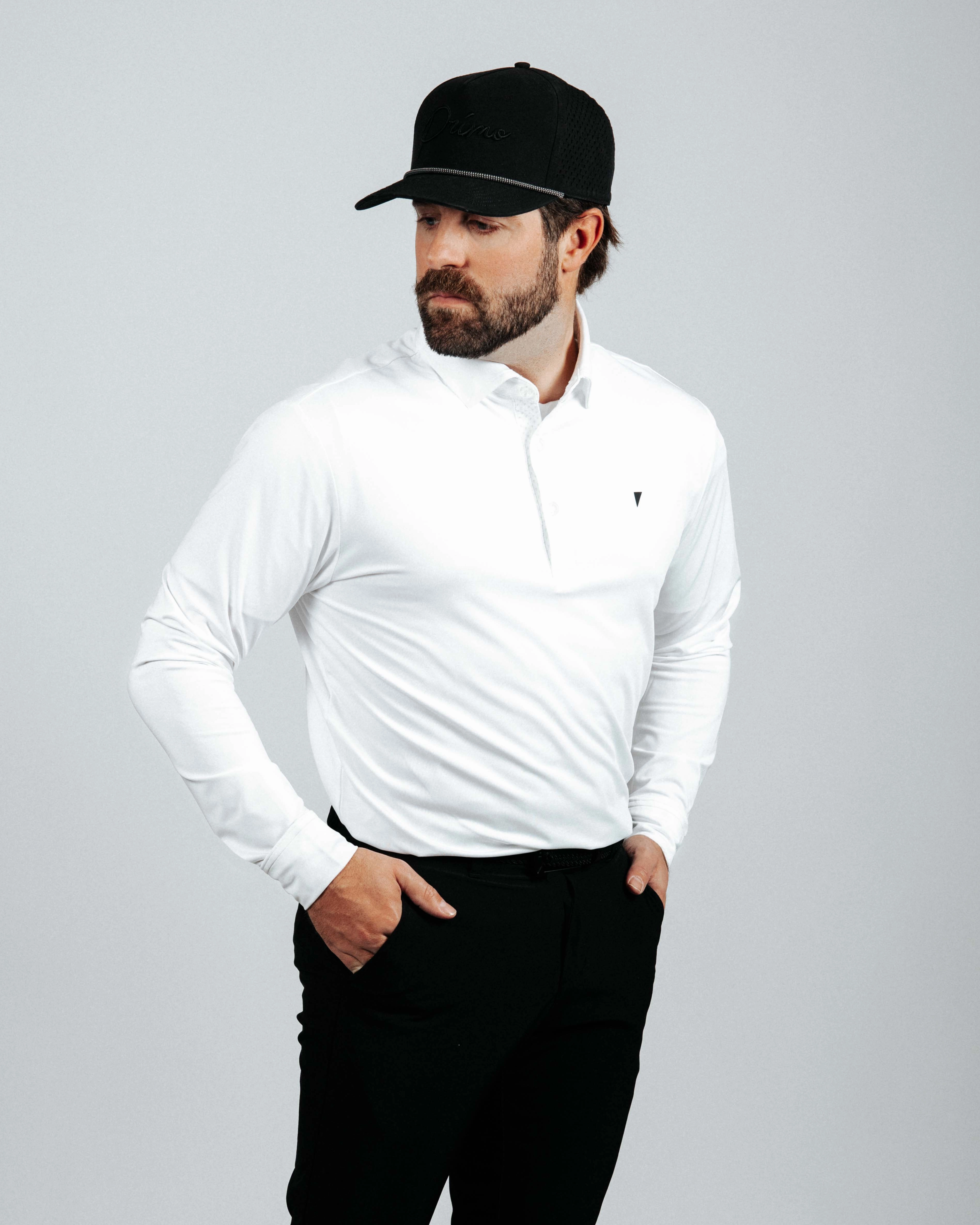 QuickDryTechnology White Long Sleeve Classic Polo