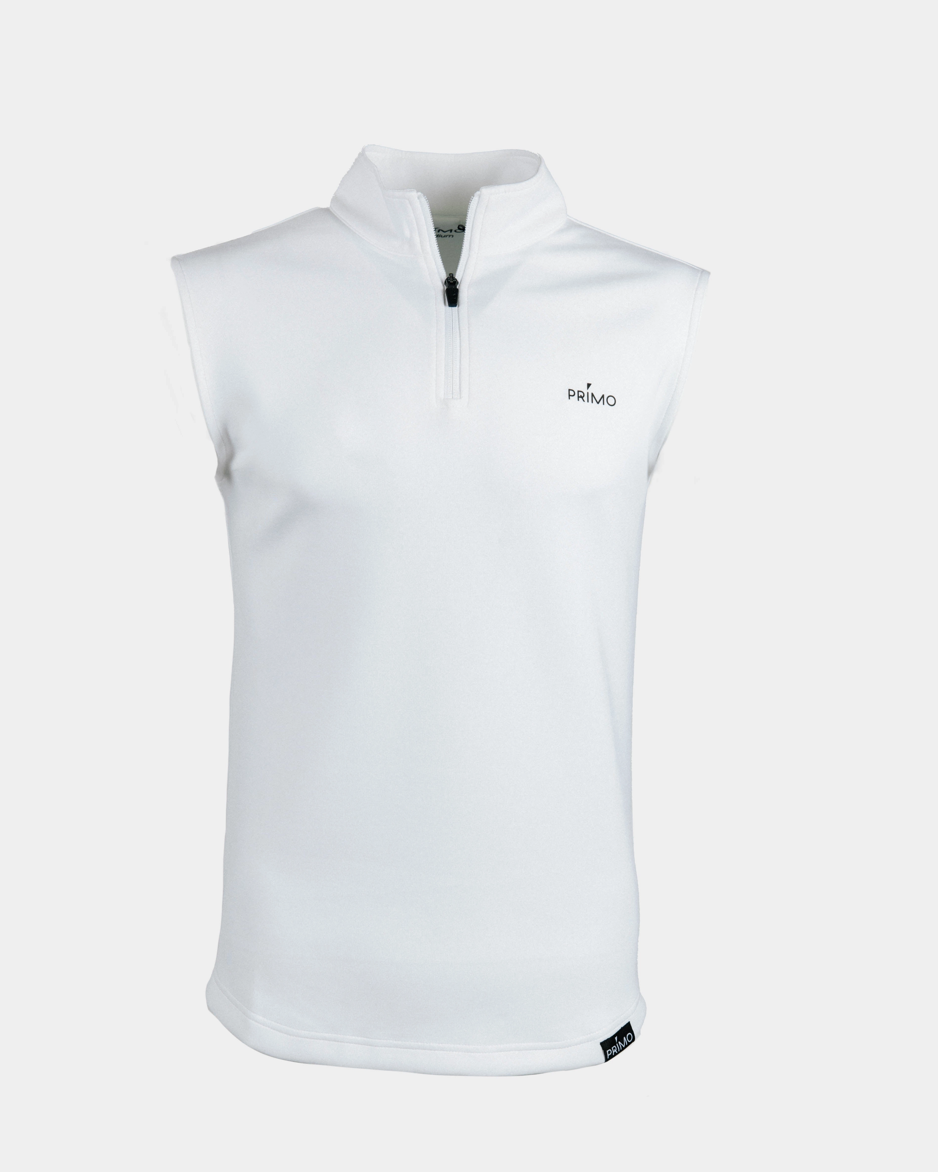 Layered Hem Reinforcement Flexible Waistband Adaptation White Quarter Zip Vest