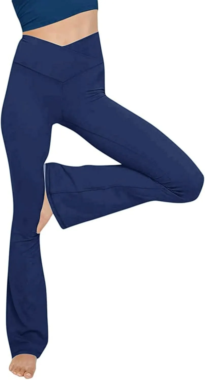 Wide Leg Pants High Waist Workout Pants Pockets Tall Petite Regular for Work Business Womens Yoga Pants Women