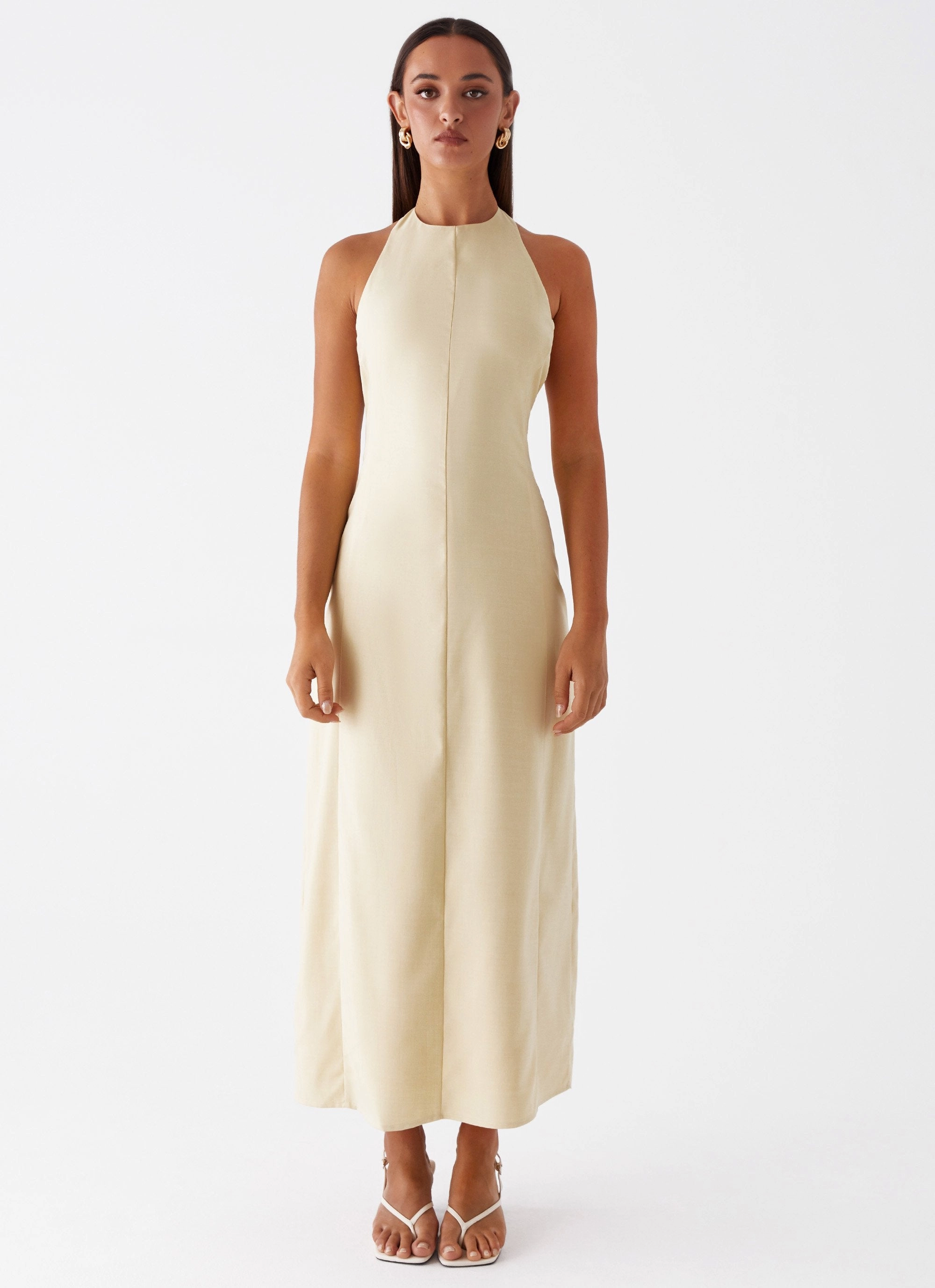 Warm Undertone Side-Slit Anita Maxi Dress - Yellow