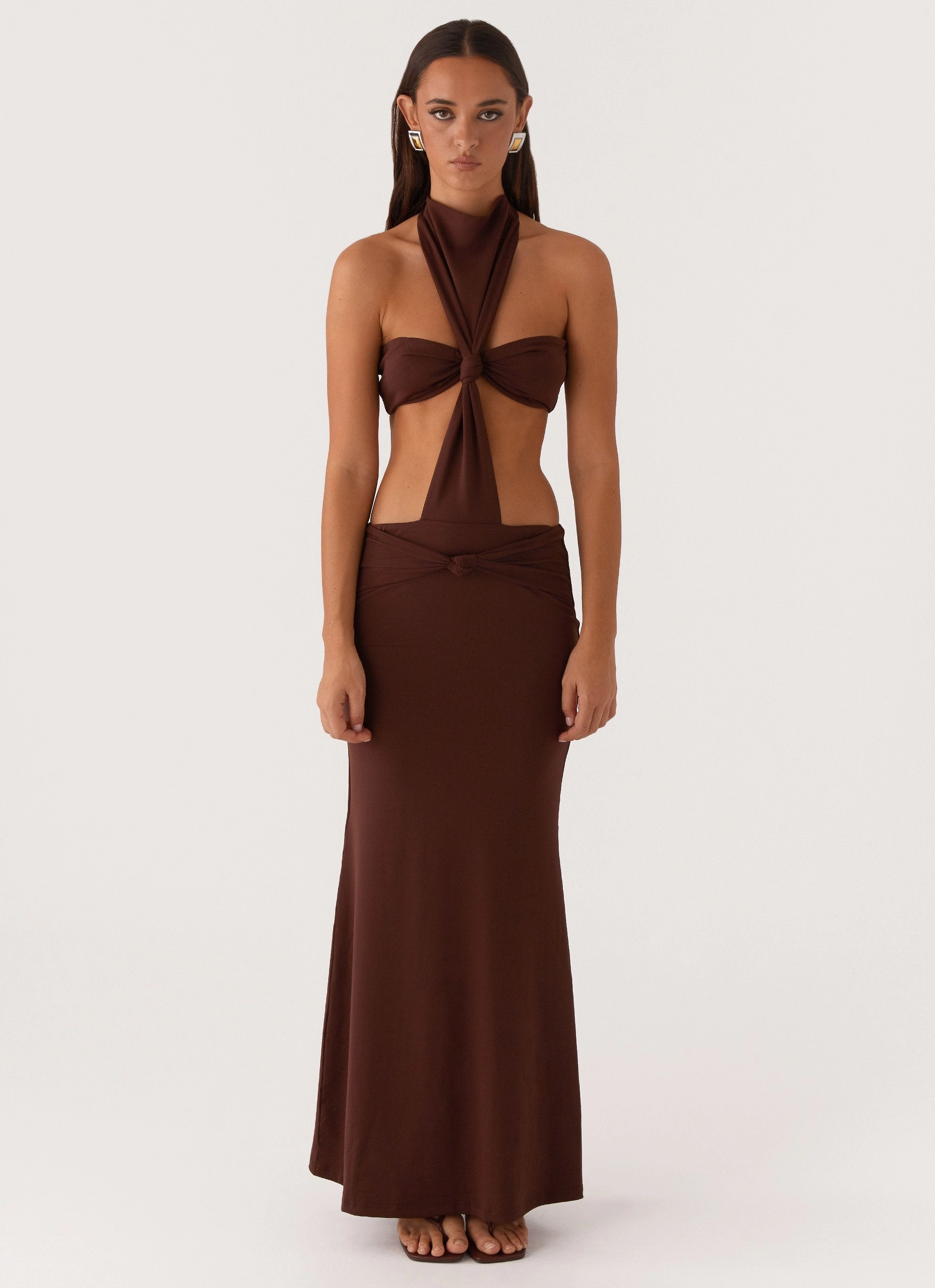 AntiFrayEdging Stylish day dress Elinor Maxi Dress - Chocolate