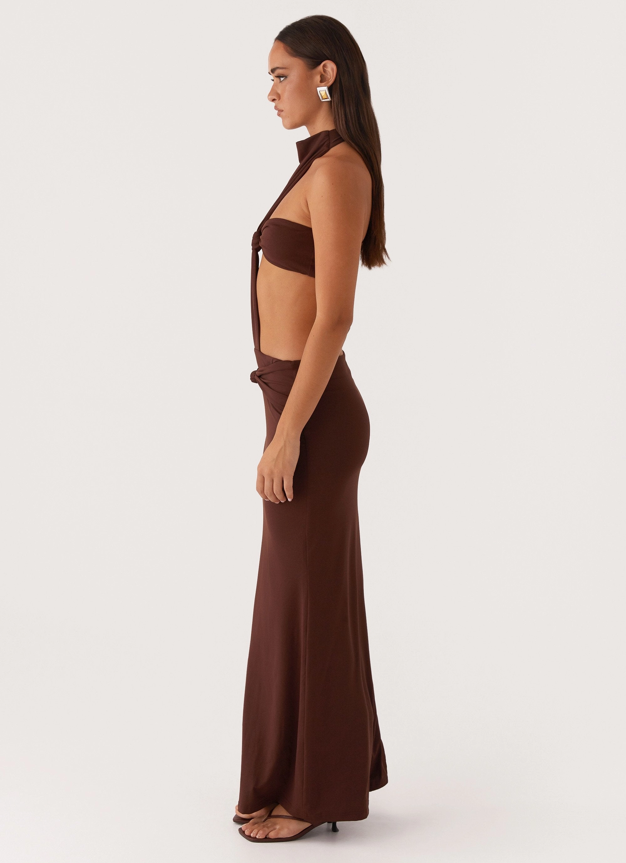 Elinor Maxi Dress - Chocolate Polished Cut everyday staple