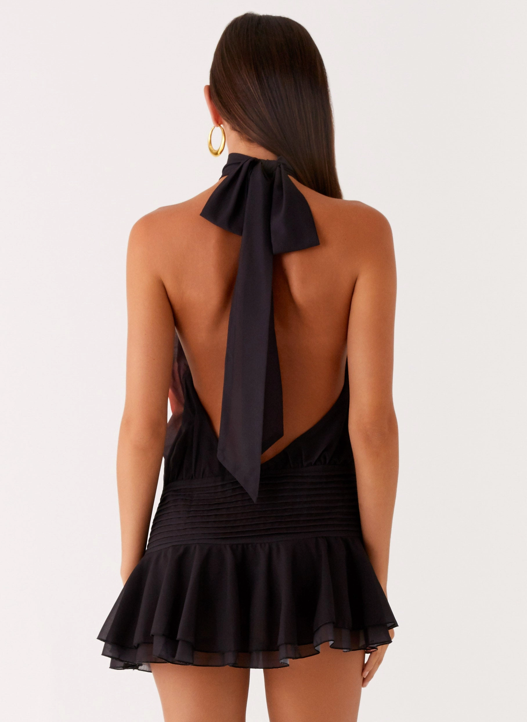 Willow Chiffon Mini Dress - Moody Floral Layered Comfort Wear Easy Mood