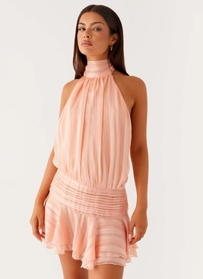 Skin Glow Fall Inspired Willow Chiffon Mini Dress - Orange
