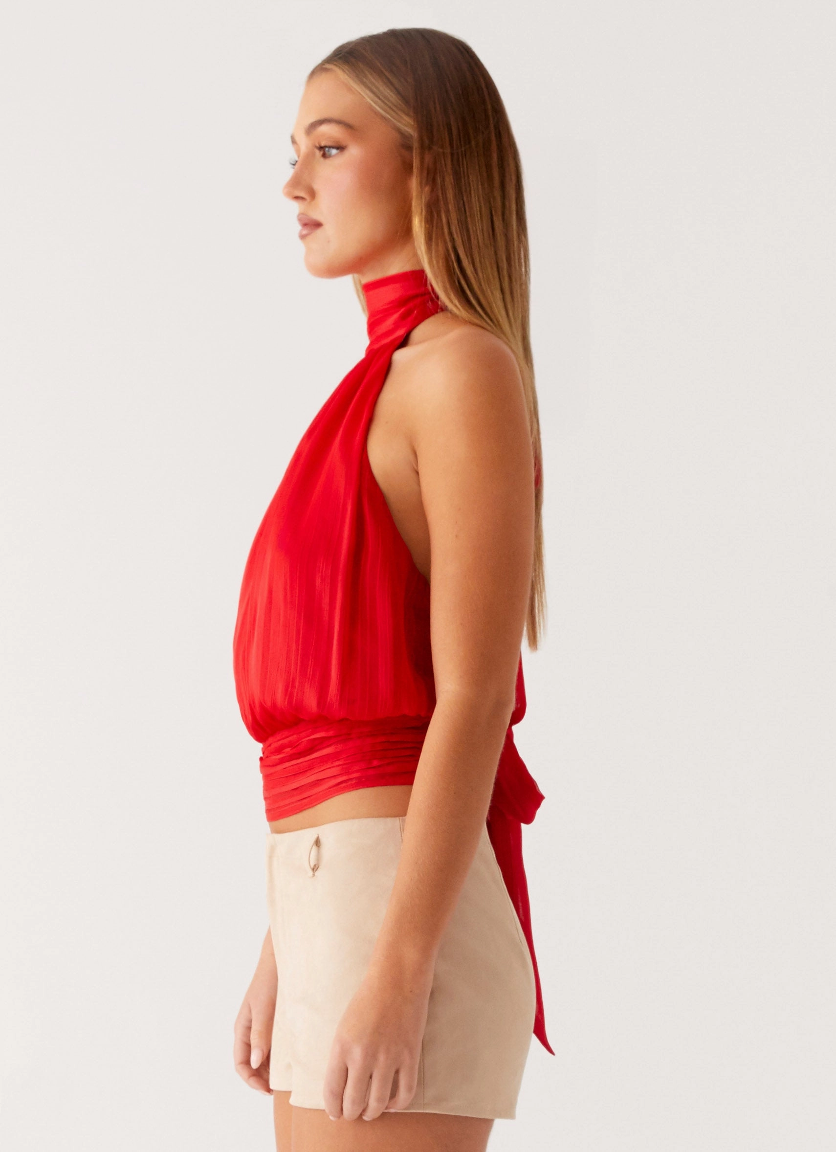 Willow Chiffon Top - Red Reversible design