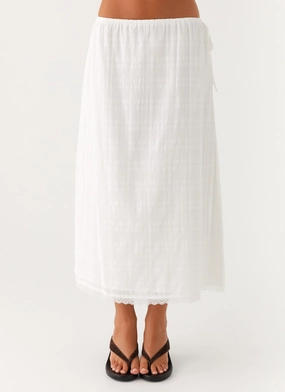 Minimalist Look Sweet Lullaby Midi Skirt - White